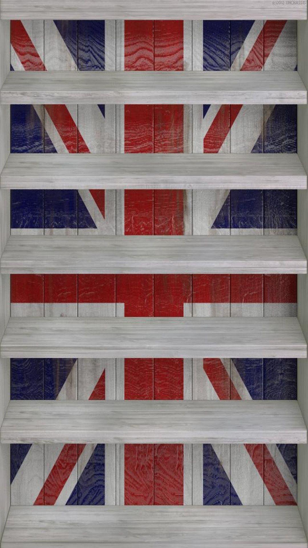 1080x1920 Union Jack shelf wallpaper