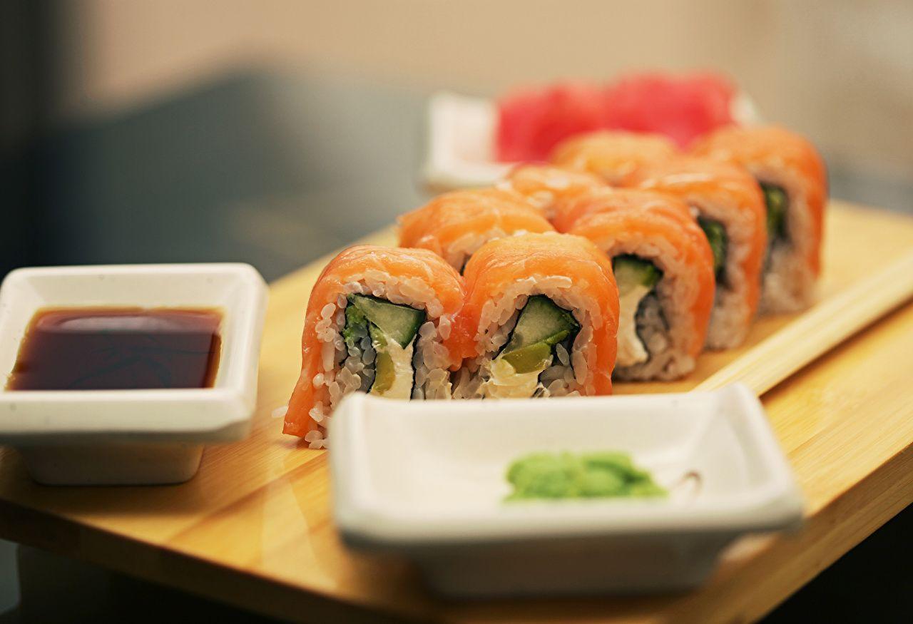 1280x875 Desktop Wallpaper Japanese cuisine soy sauce mustard Sushi Food