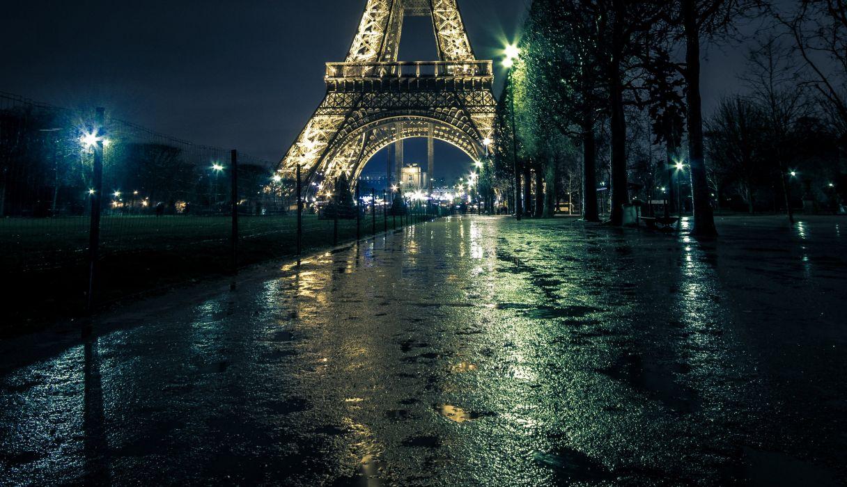1216x700 Paris Streets at Night Wallpaper