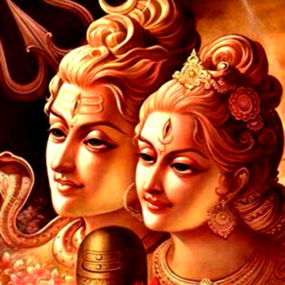 931x931 Chúa Shiva và Parvati Hình nền HD