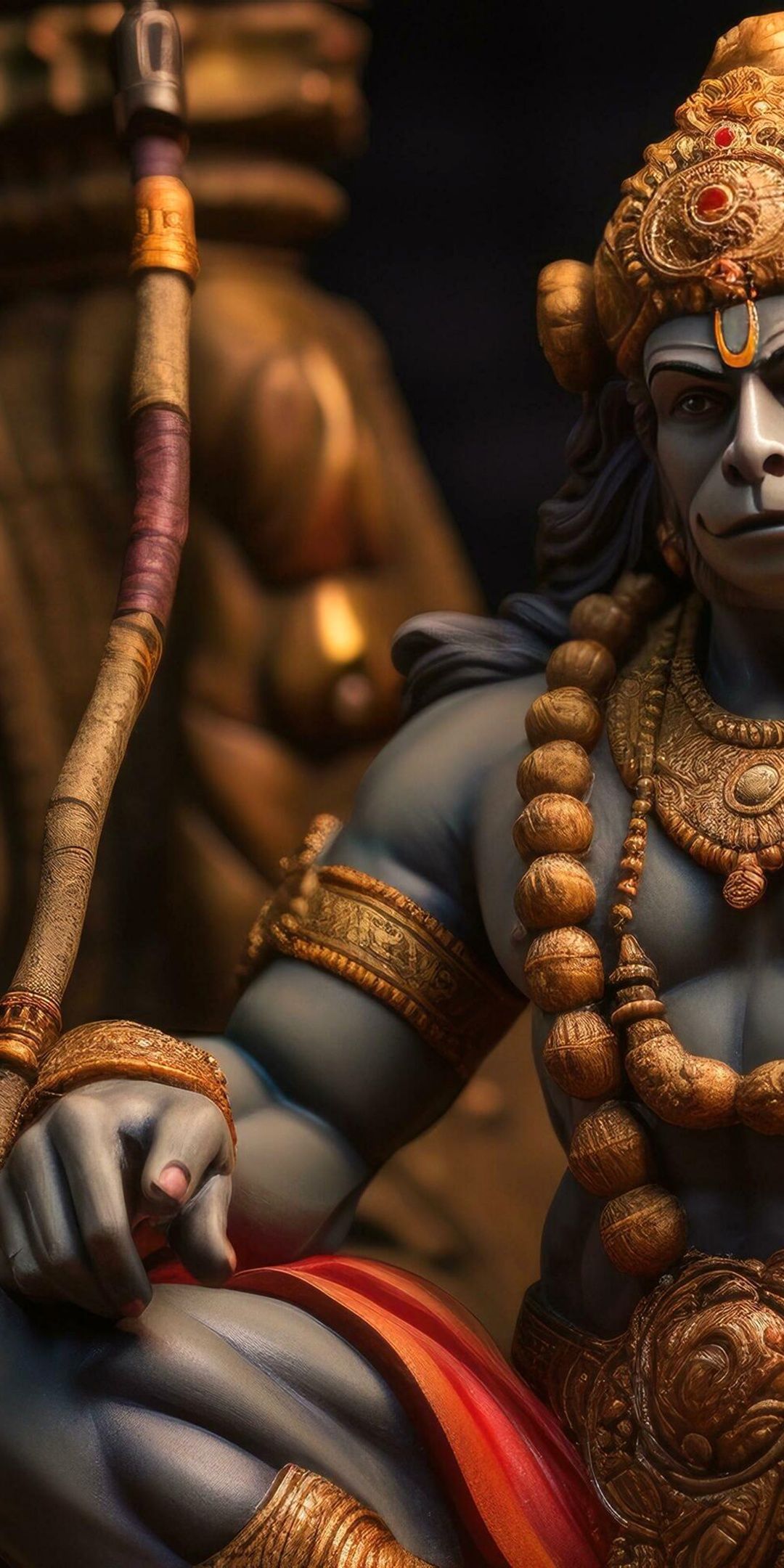 1080x2160 Lord Hanuman Wallpaper 4K, AI art
