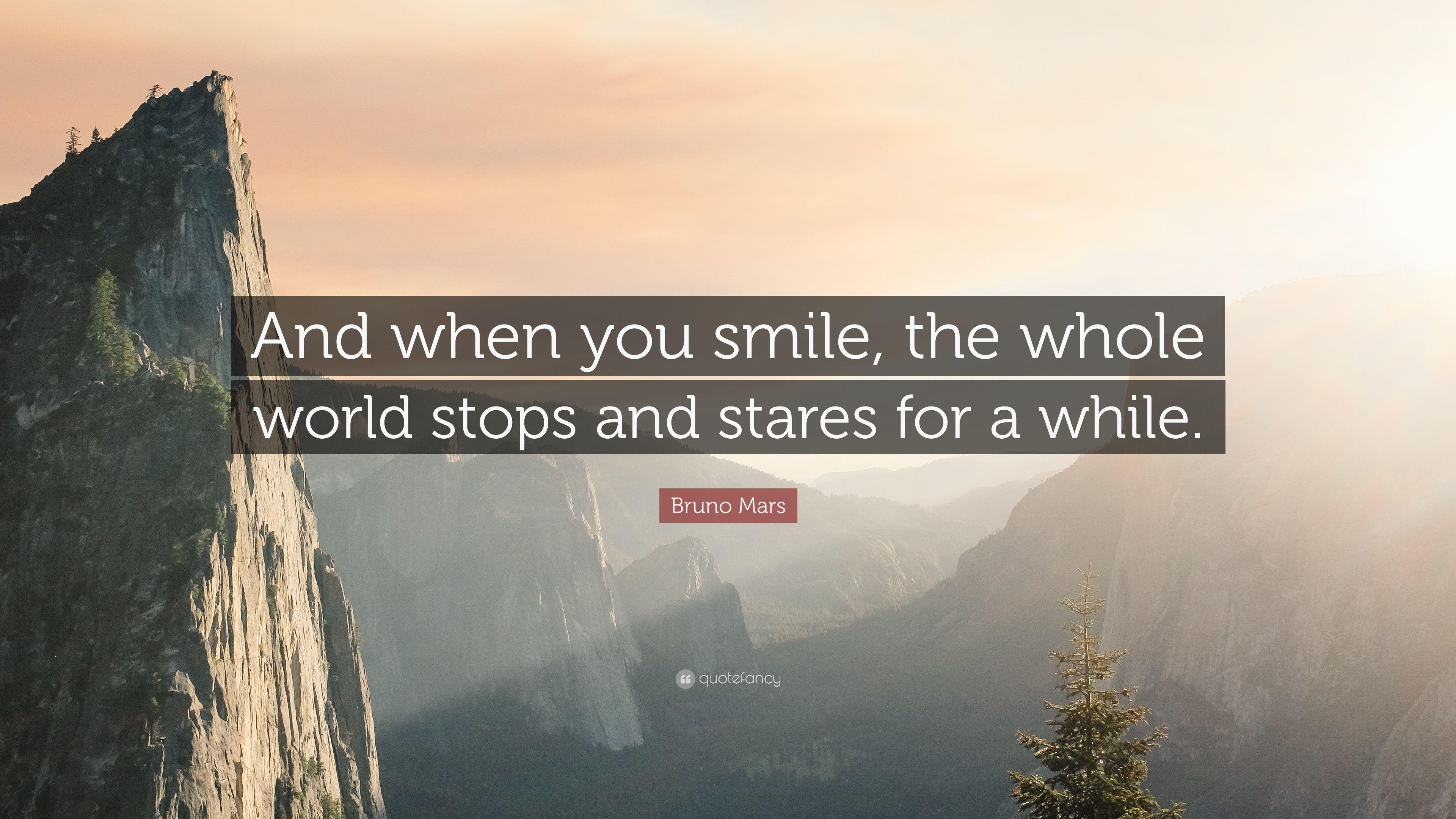 3840x2160 Bruno Mars Quote: “And when you smile, the whole world stops