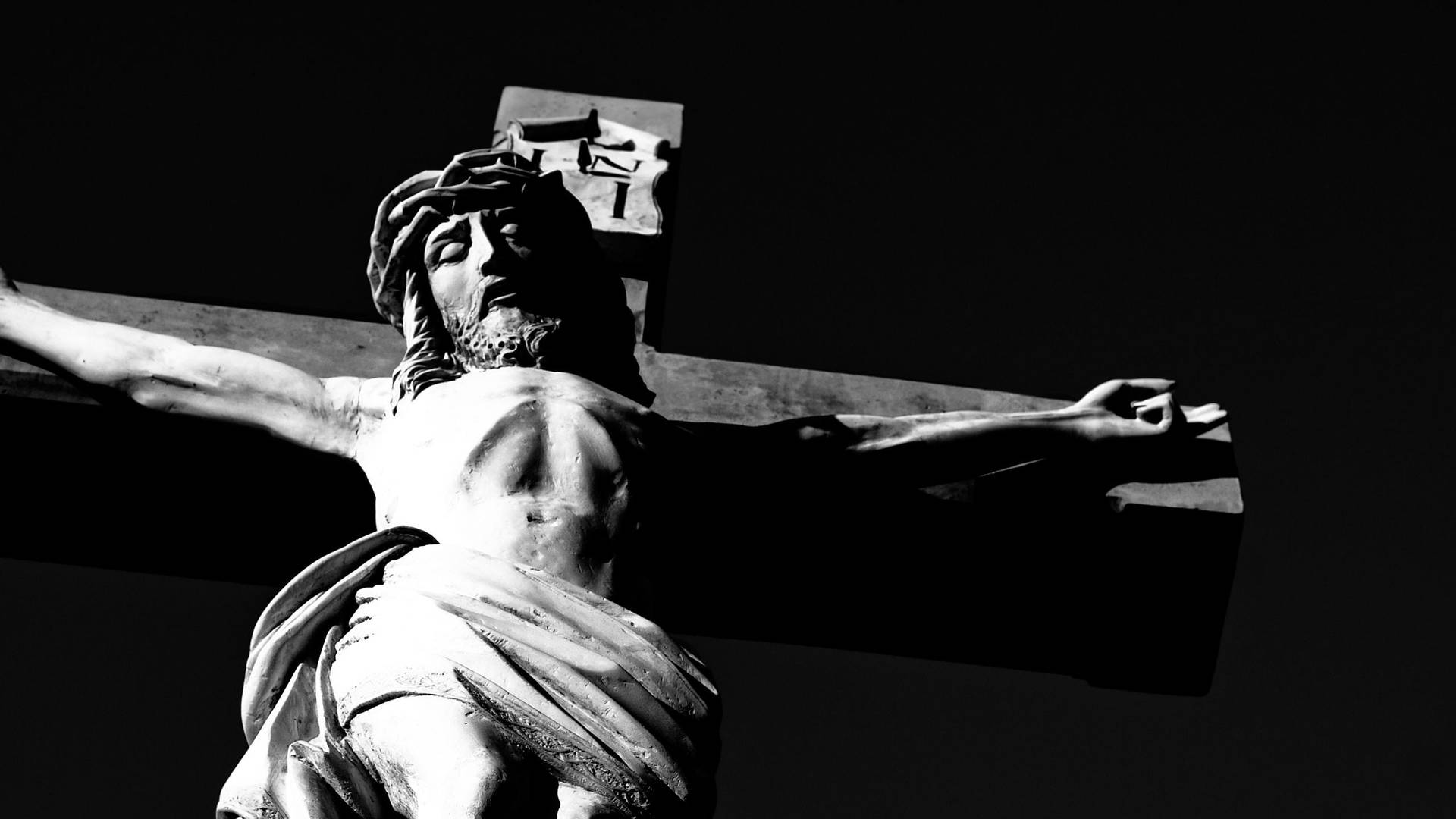1920x1080 Jesus Christ Black And White Wallpaper
