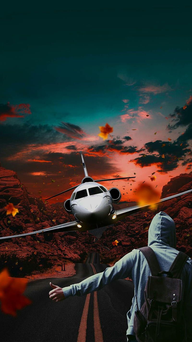 800x1422 No fear, airplane, jet, male, night, sky, HD phone wallpaper