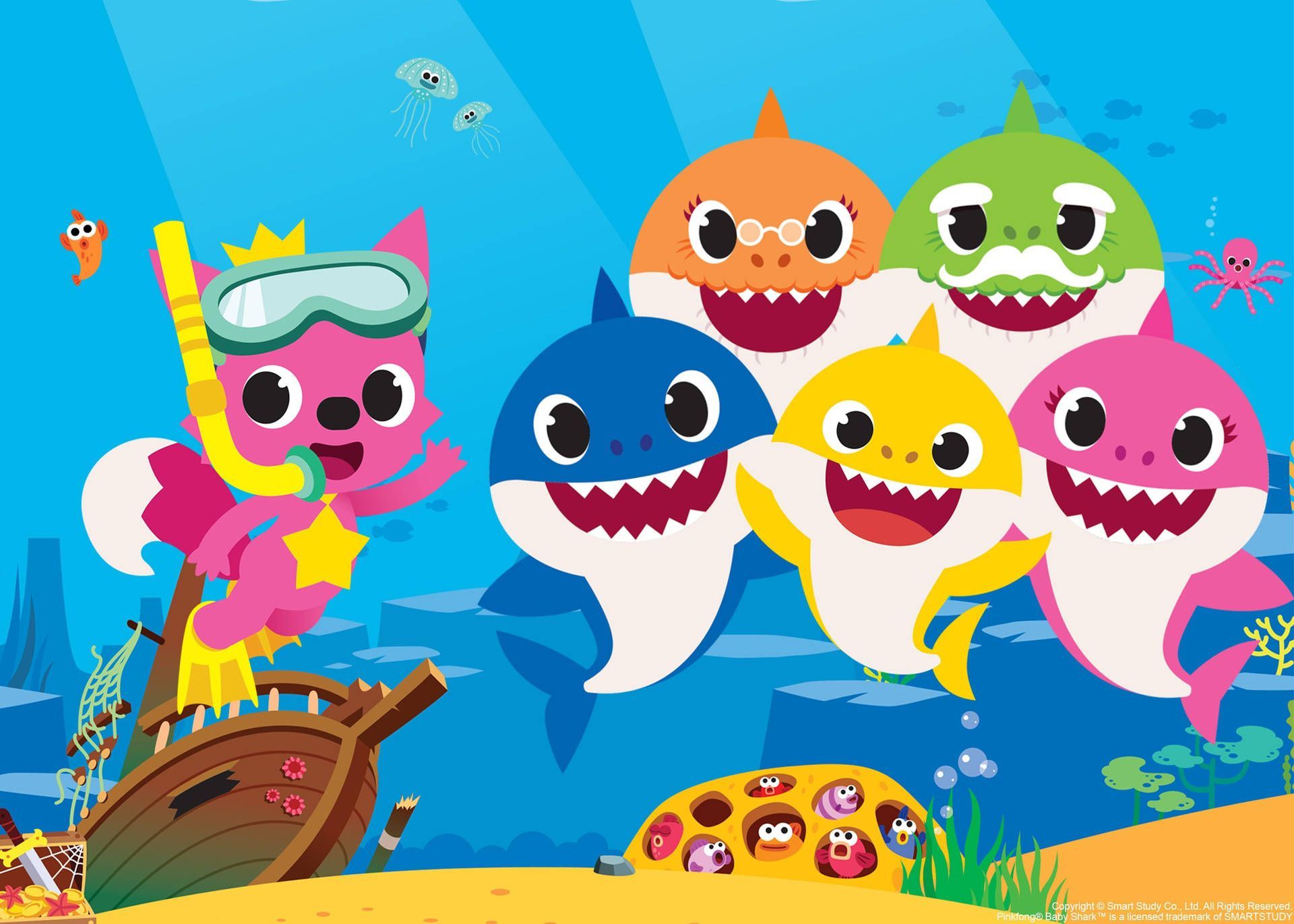 1920x1371 Pinkfong Baby Shark Family Wallpaper