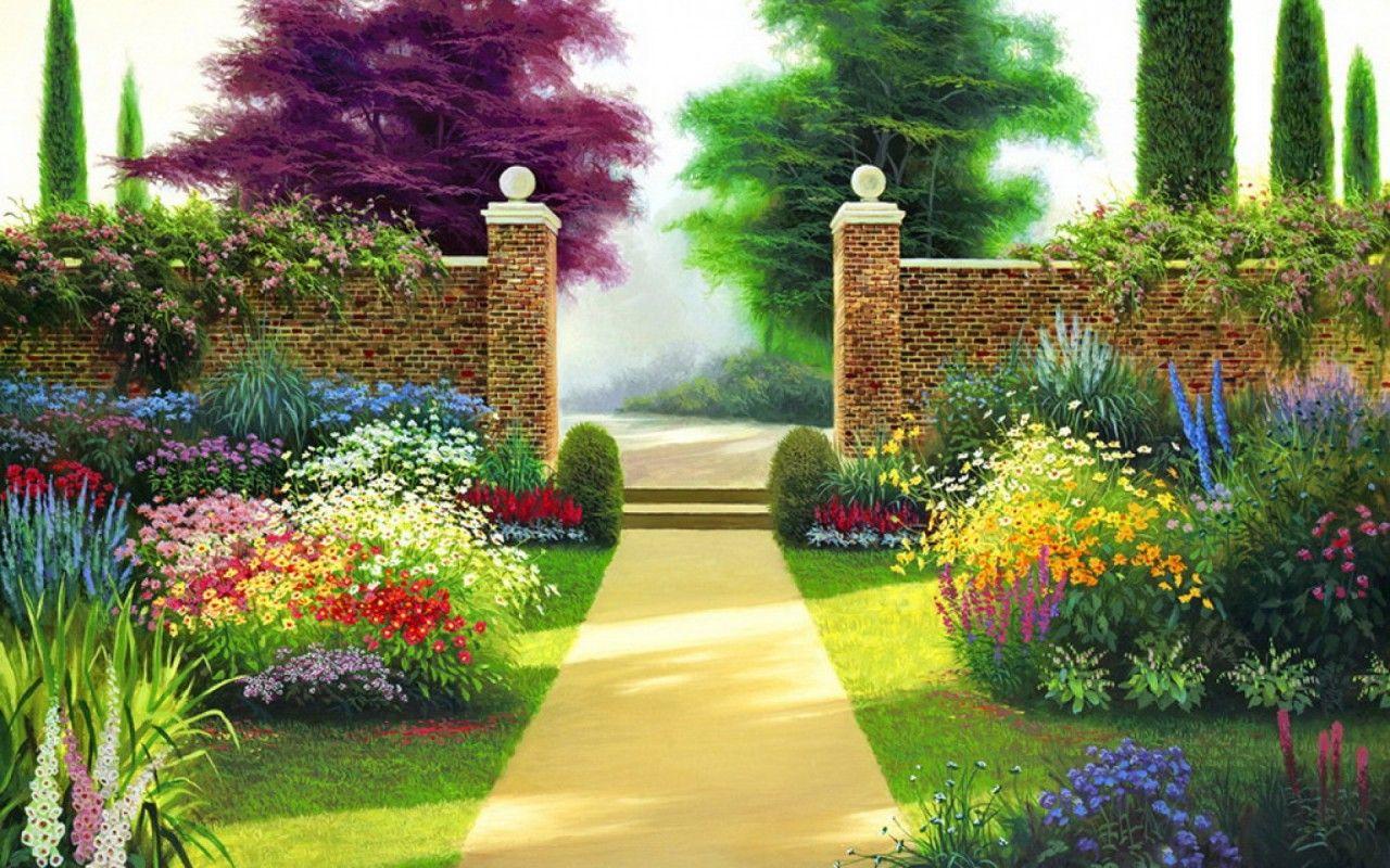 1280x800 Path To Garden wallpaper. Path To Garden