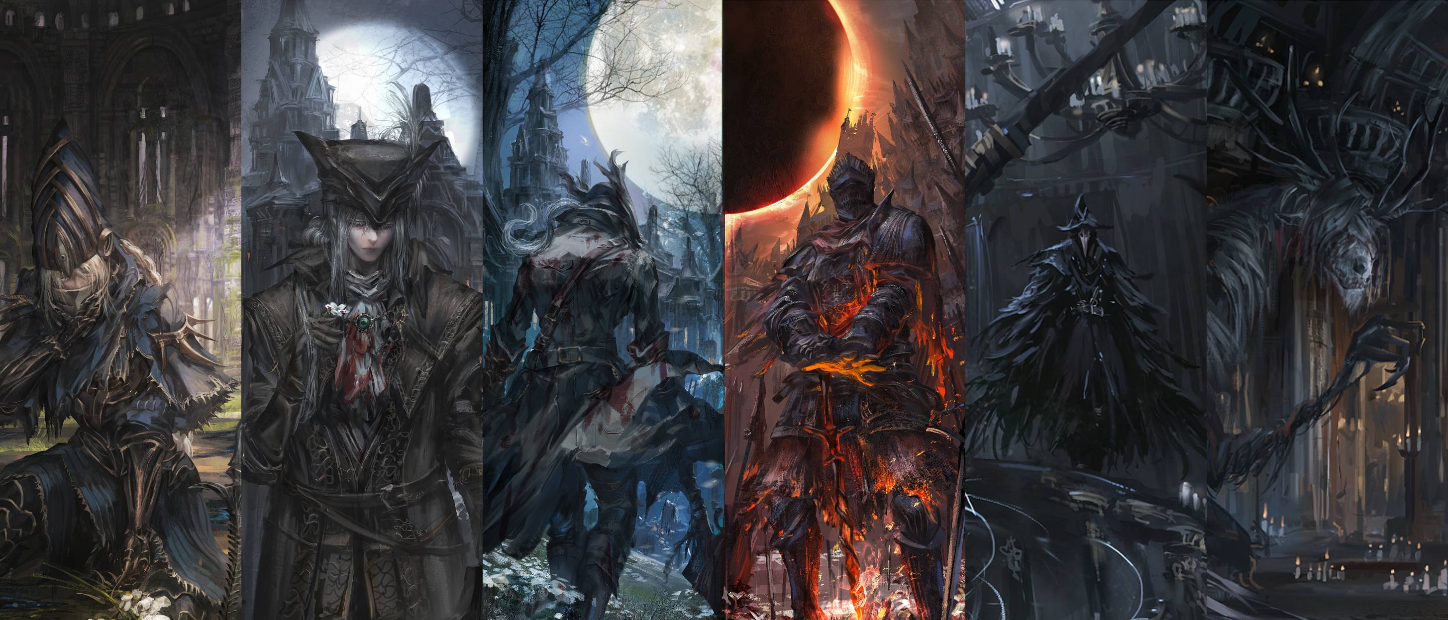 2910x1247 Bloodborne / Dark souls 3 wallpaper