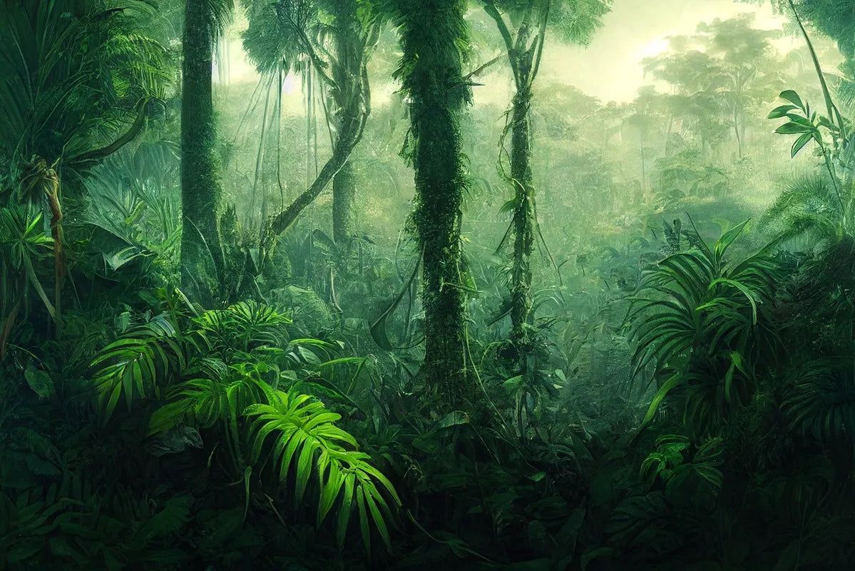 1199x800 Panoramic lush tropical forest