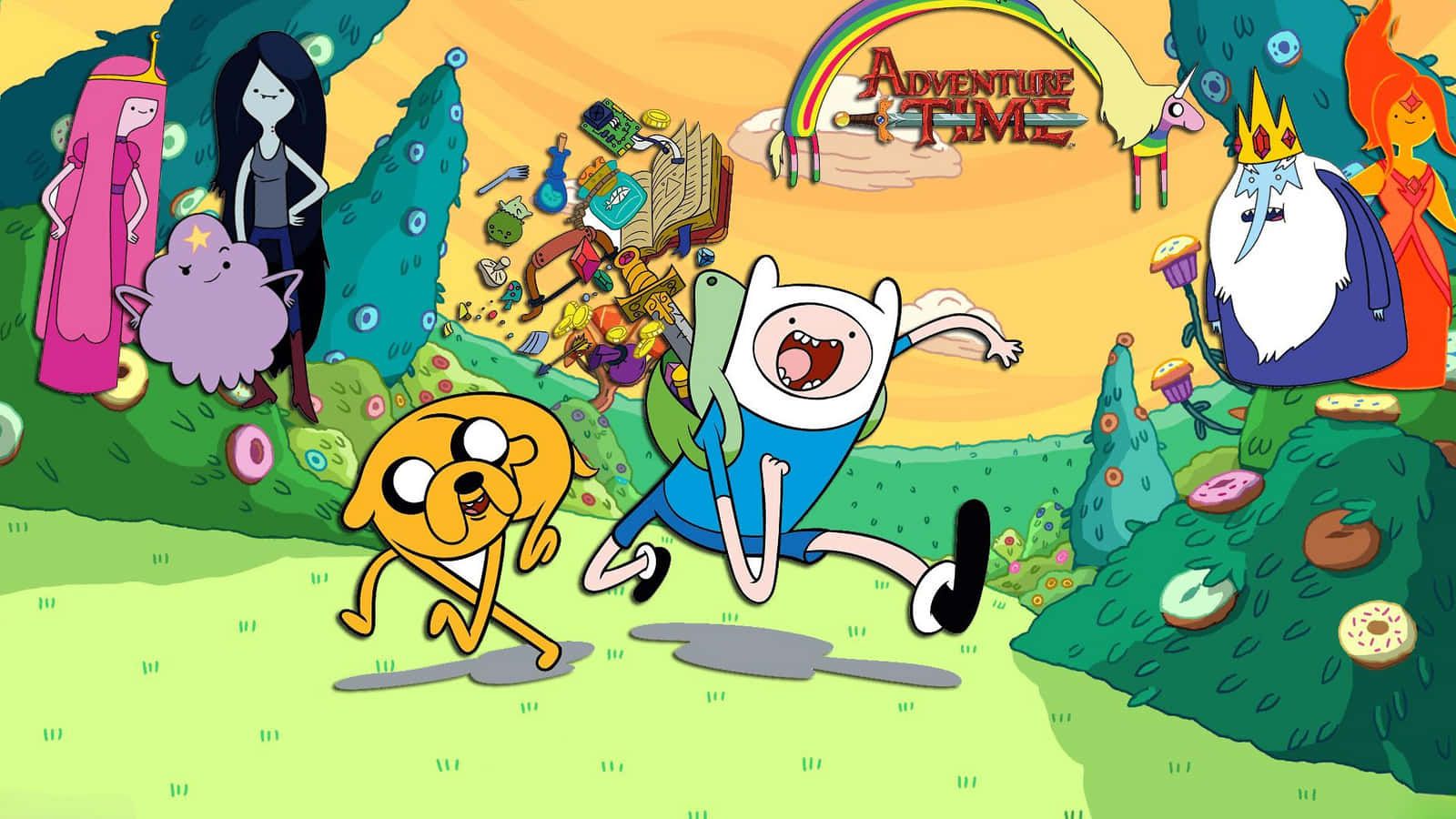 1600x900 magical world with Finn and Jake