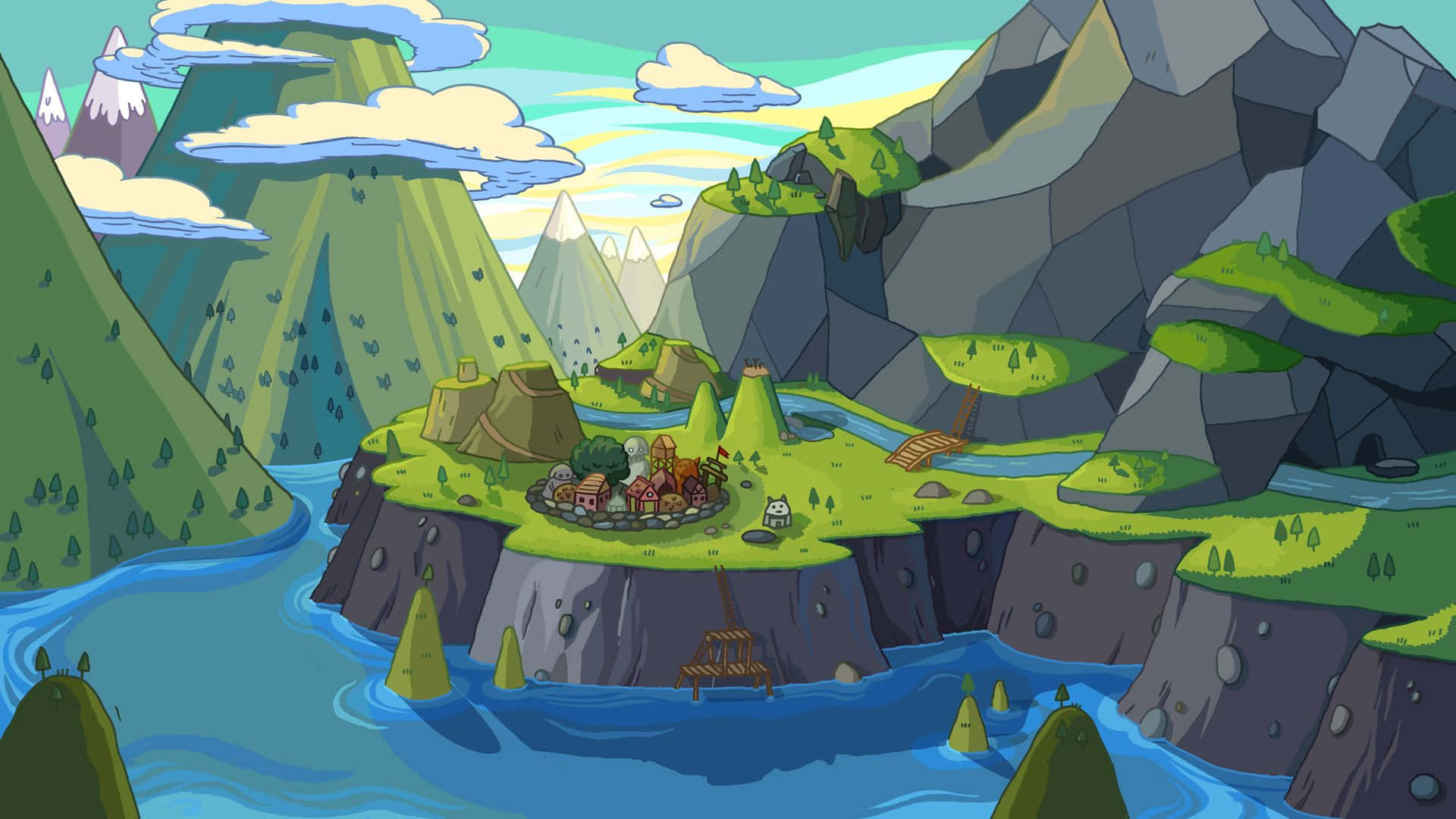 1920x1080 Adventure Time Landscape Wallpaper
