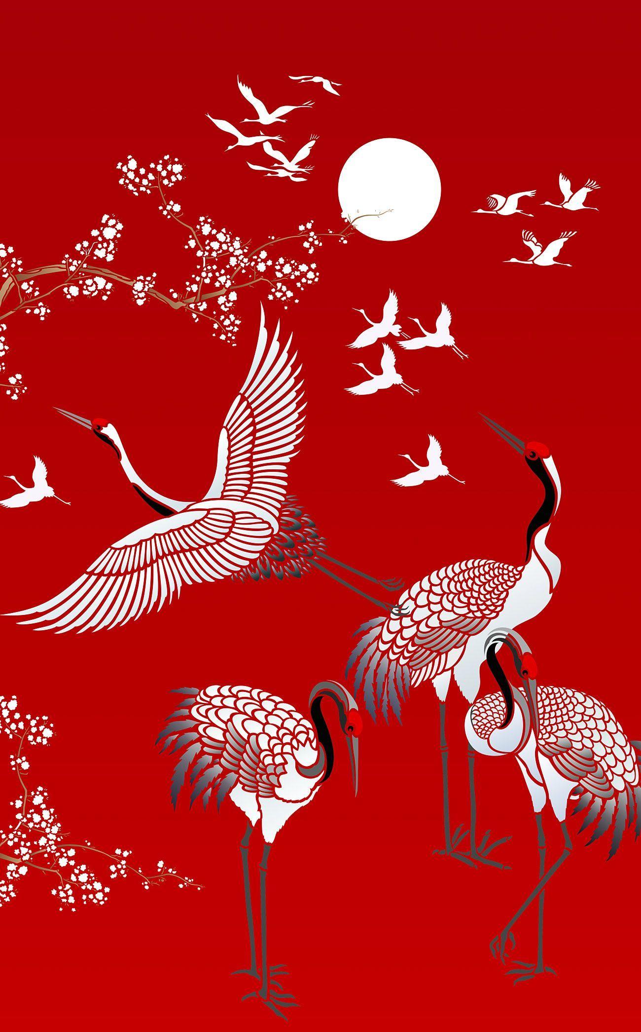1300x2091 All Japanese Cranes Theme Pack Stencil. ♫♪Art&Pics