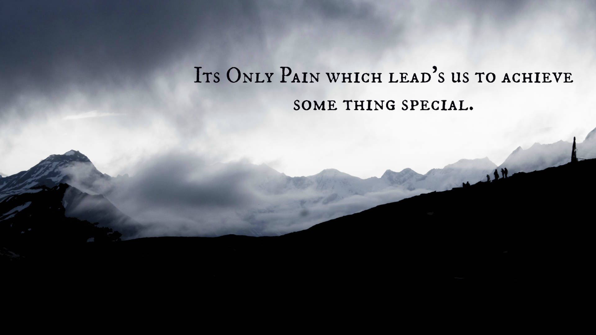 1920x1080 Monochrome Pain Quote Wallpaper