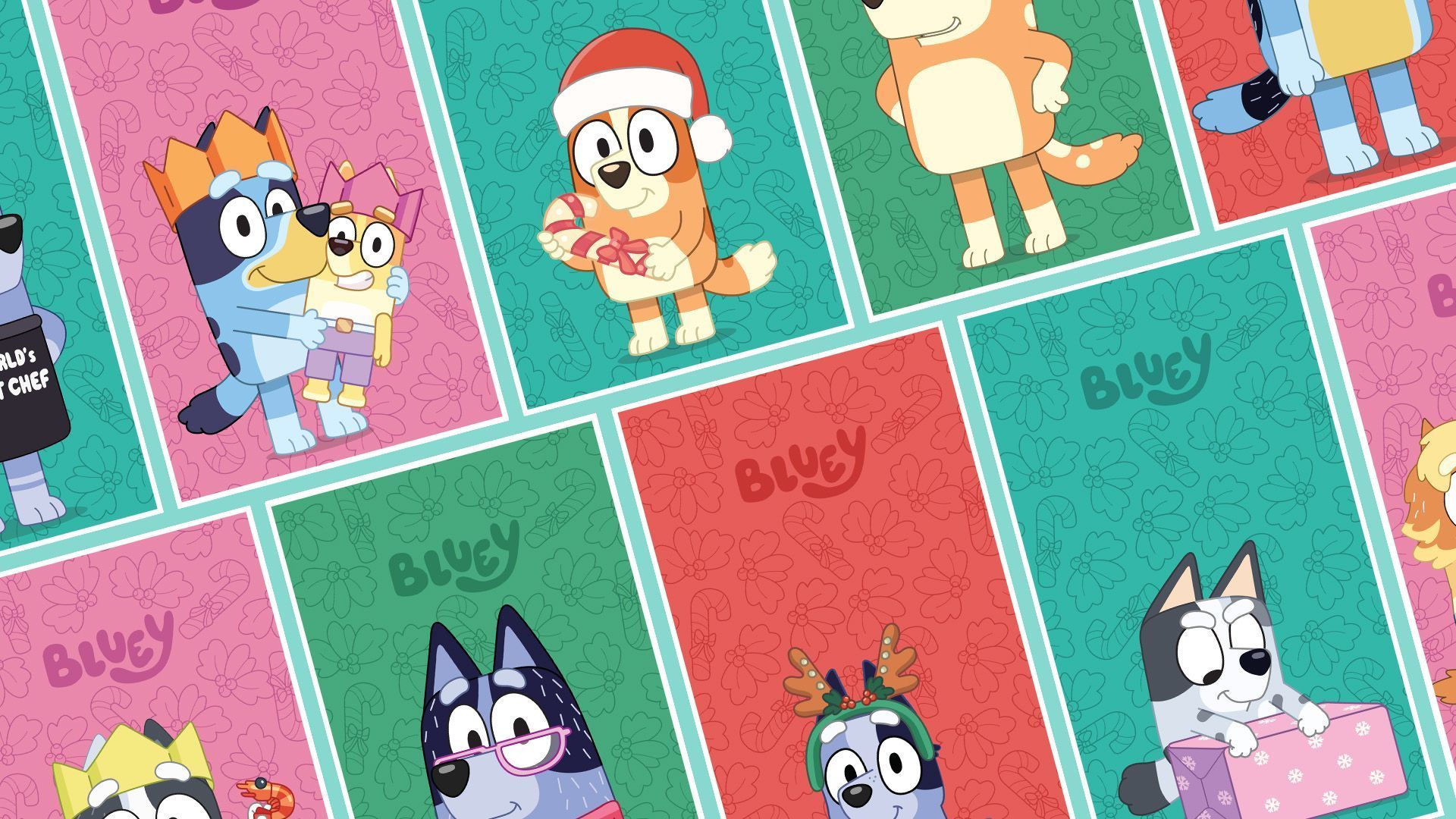 1920x1080 Bluey's Christmas Phone Wallpaper