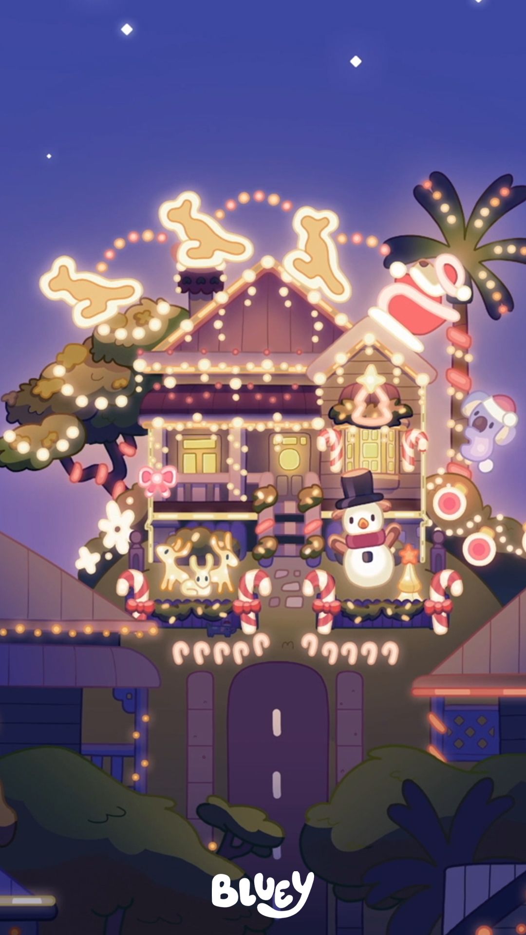 1080x1920 Bluey phone wallpaper: Christmas