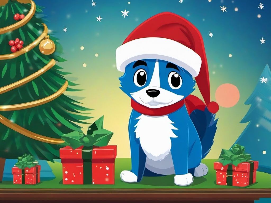 1024x768 Bluey Christmas Wallpaper