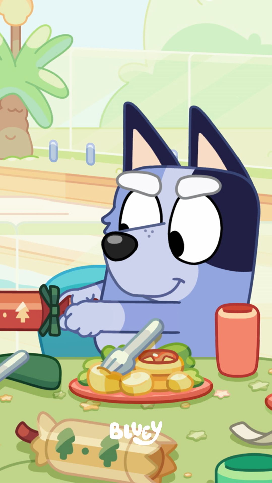 1080x1920 Bluey phone wallpaper: Christmas