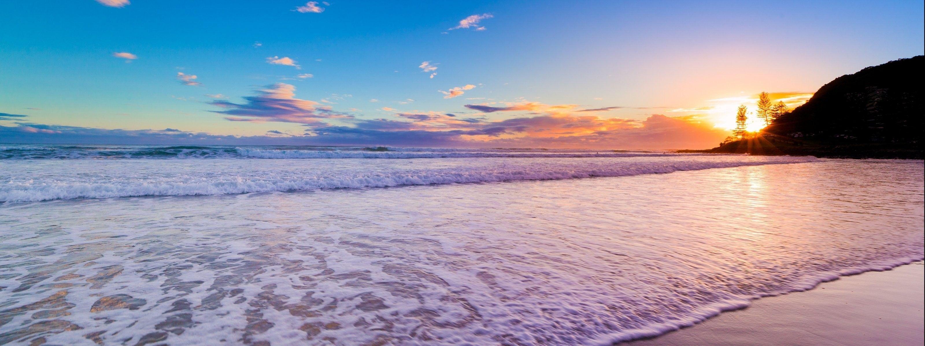3200x1200 Dual Monitor Beach Wallpaper