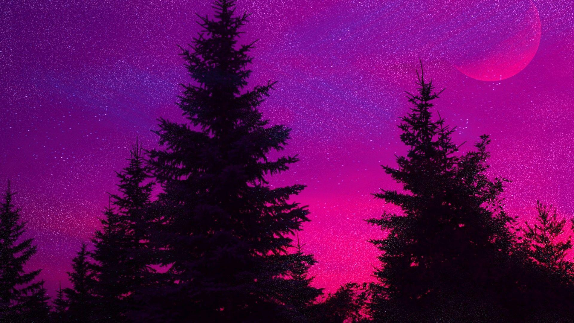 1920x1080 Pink Moon Wallpaper