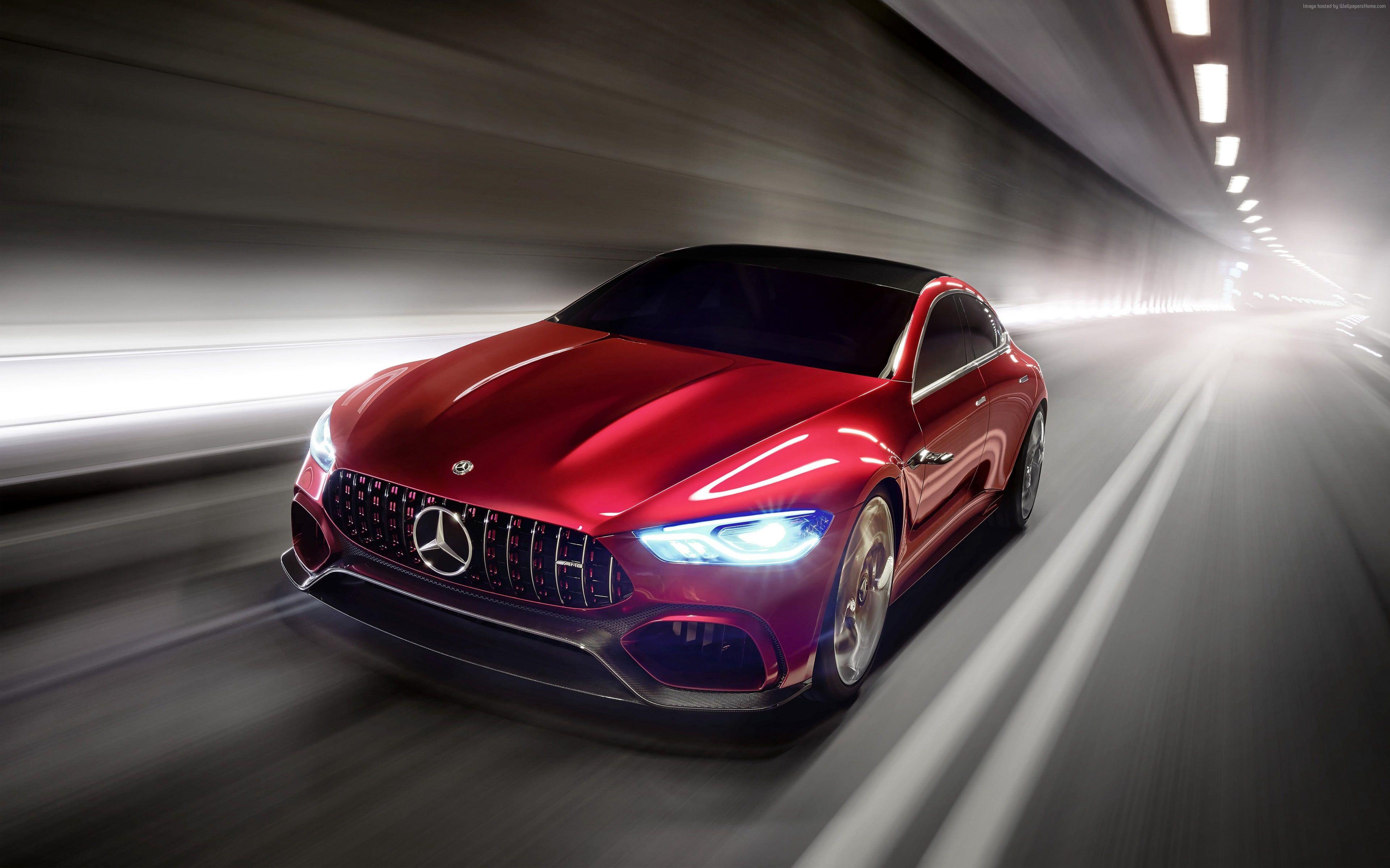 3840x2400 Time Lapse Photo Of Red Mercedes Benz Sports Car HD
