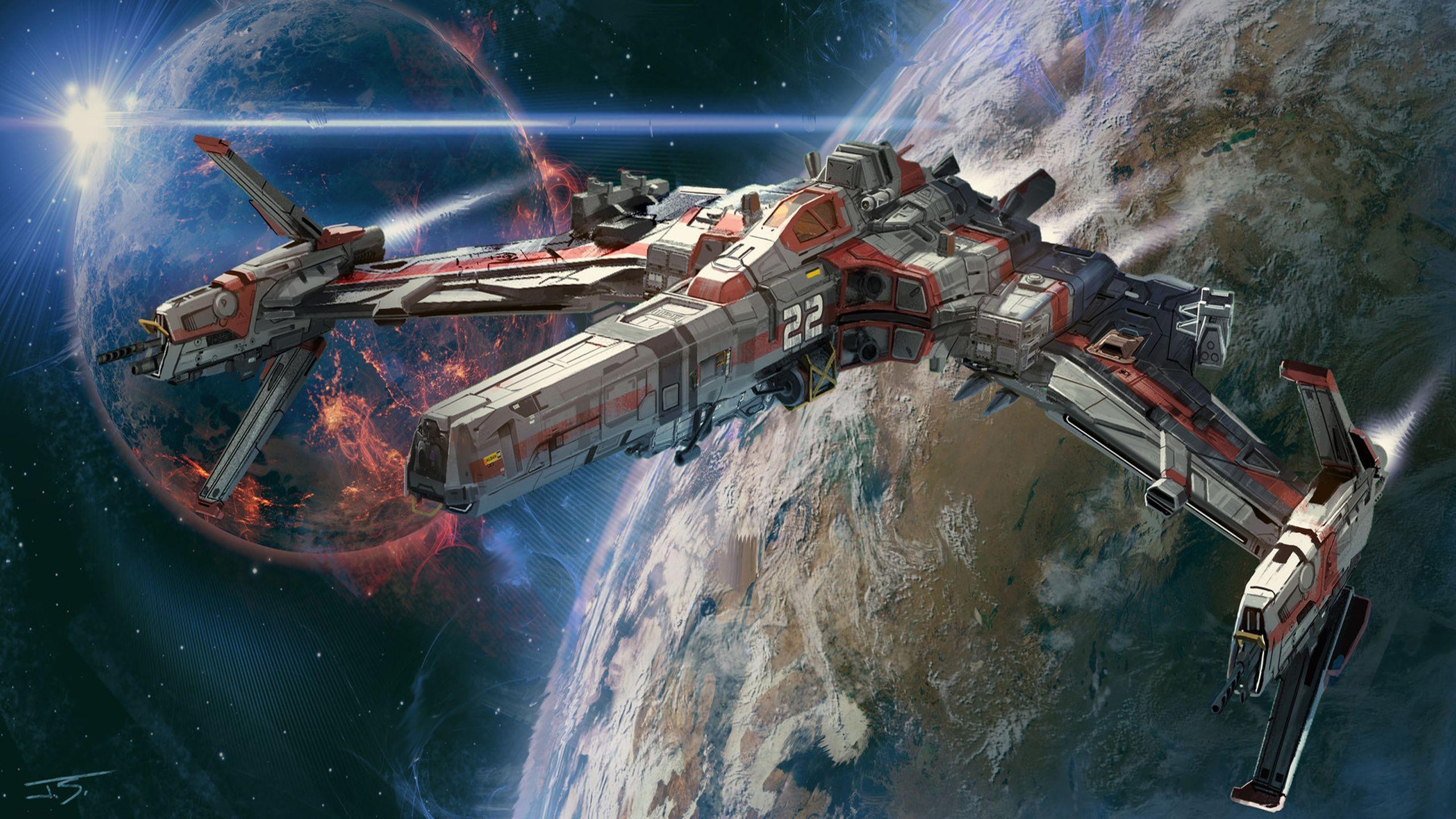 2560x1440 Spaceship Sci Fi Art, HD Wallpaper & background Download