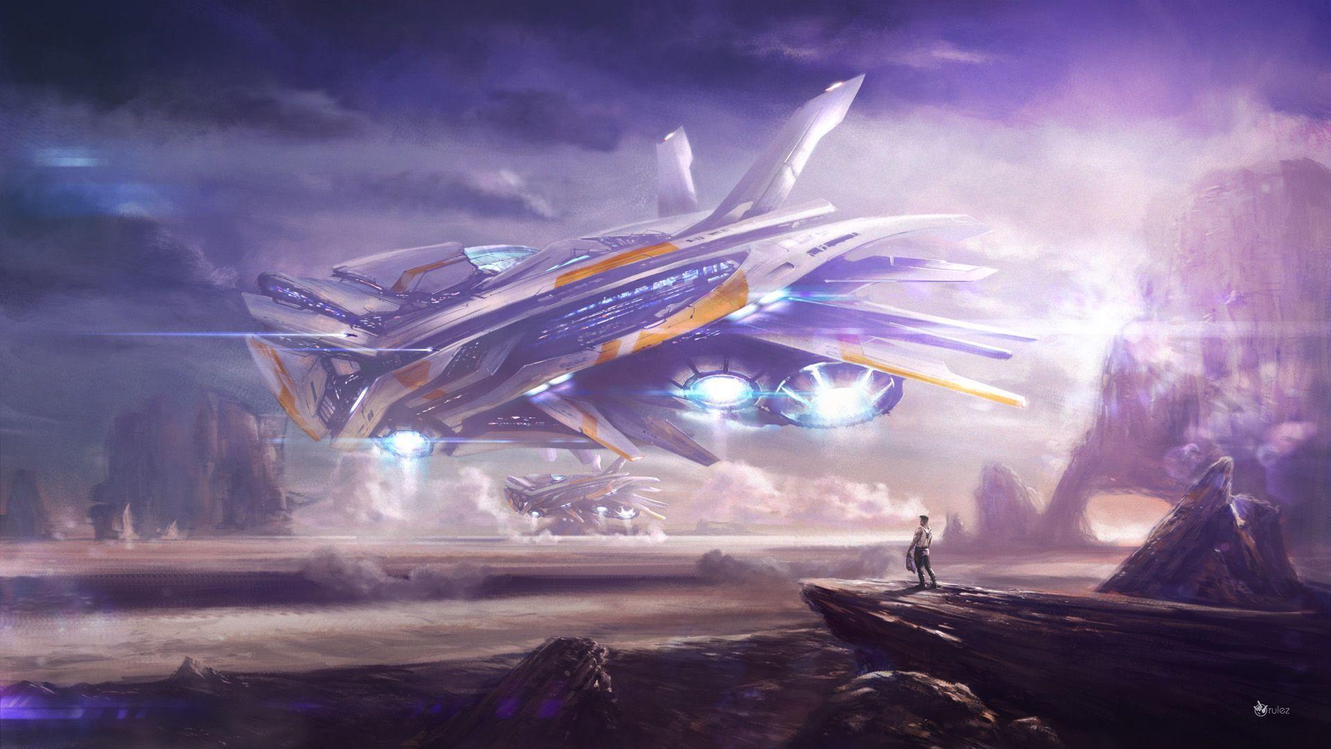 1920x1080 Sci Fi Spaceship Landscape Sci Fi Wallpaper. FICTION