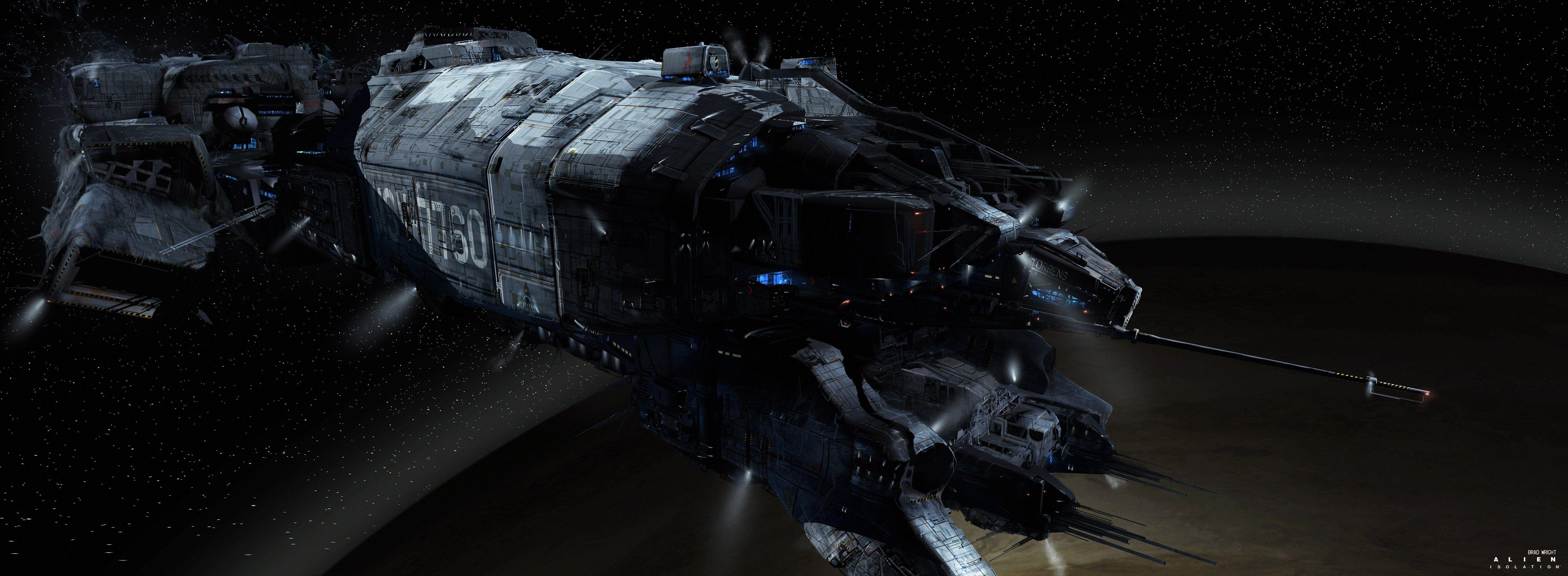 5333x1958 Free, Dark, Scifi, Creature, Spaceship, Aliens, Smart Phones