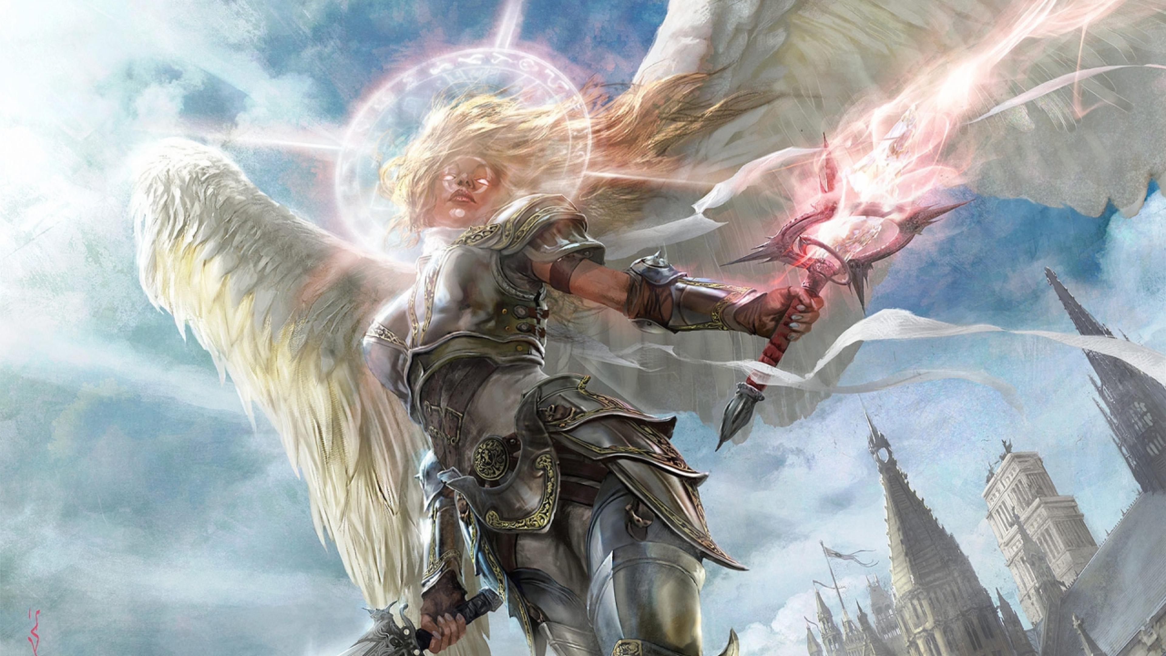 3840x2160 Angel Magic Sword Halo Abstract 4k. Abstract Desktop