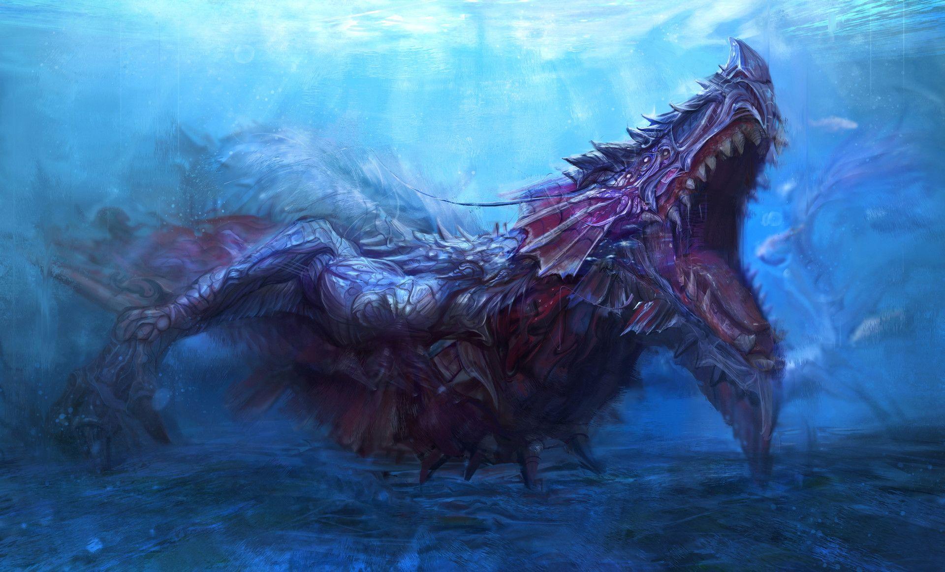 1920x1162 Sea Monster Underwater Creature Wallpaper, HD Artist 4K