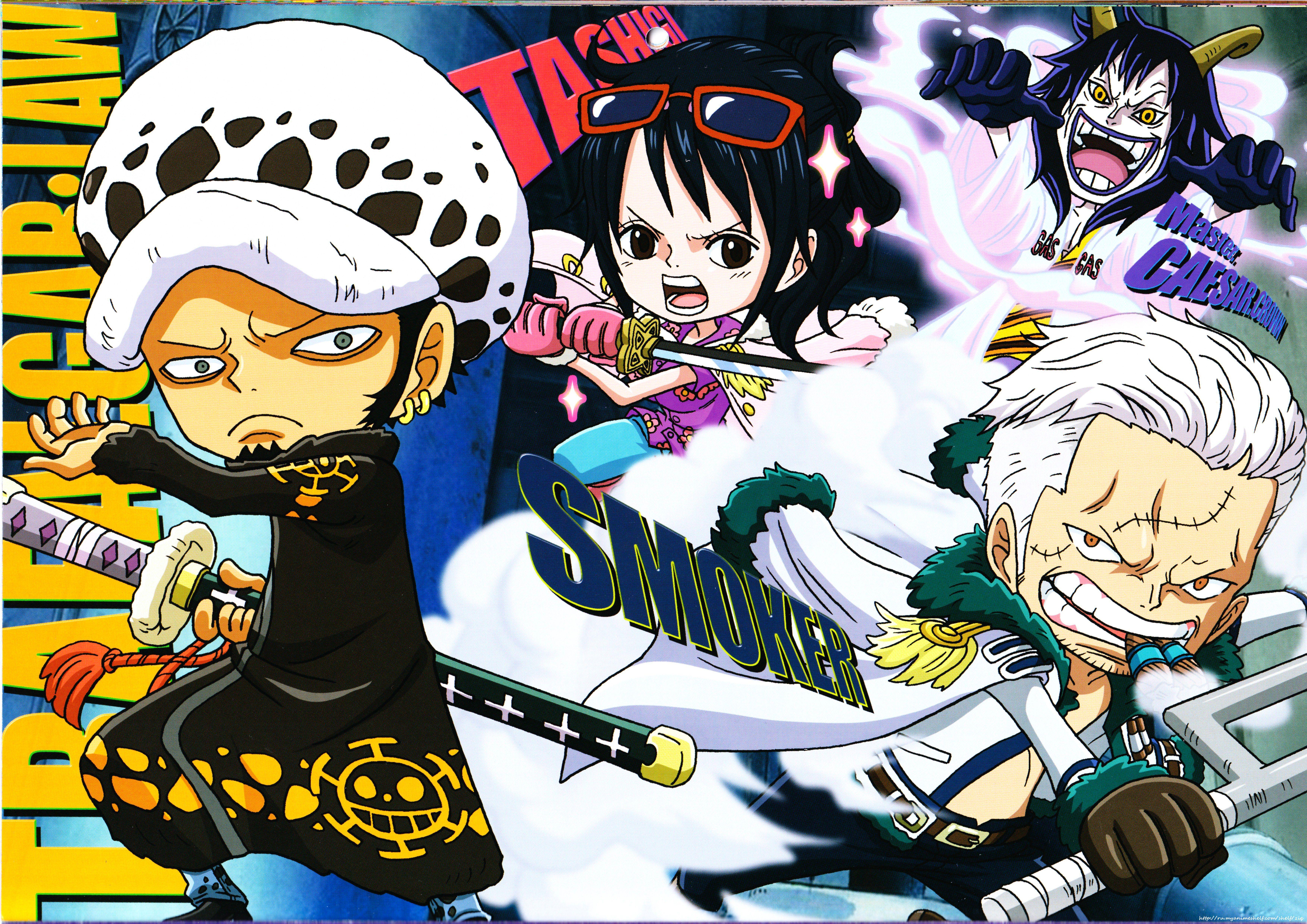 7015x4960 Tashigi vs trafalgar law wallpaper