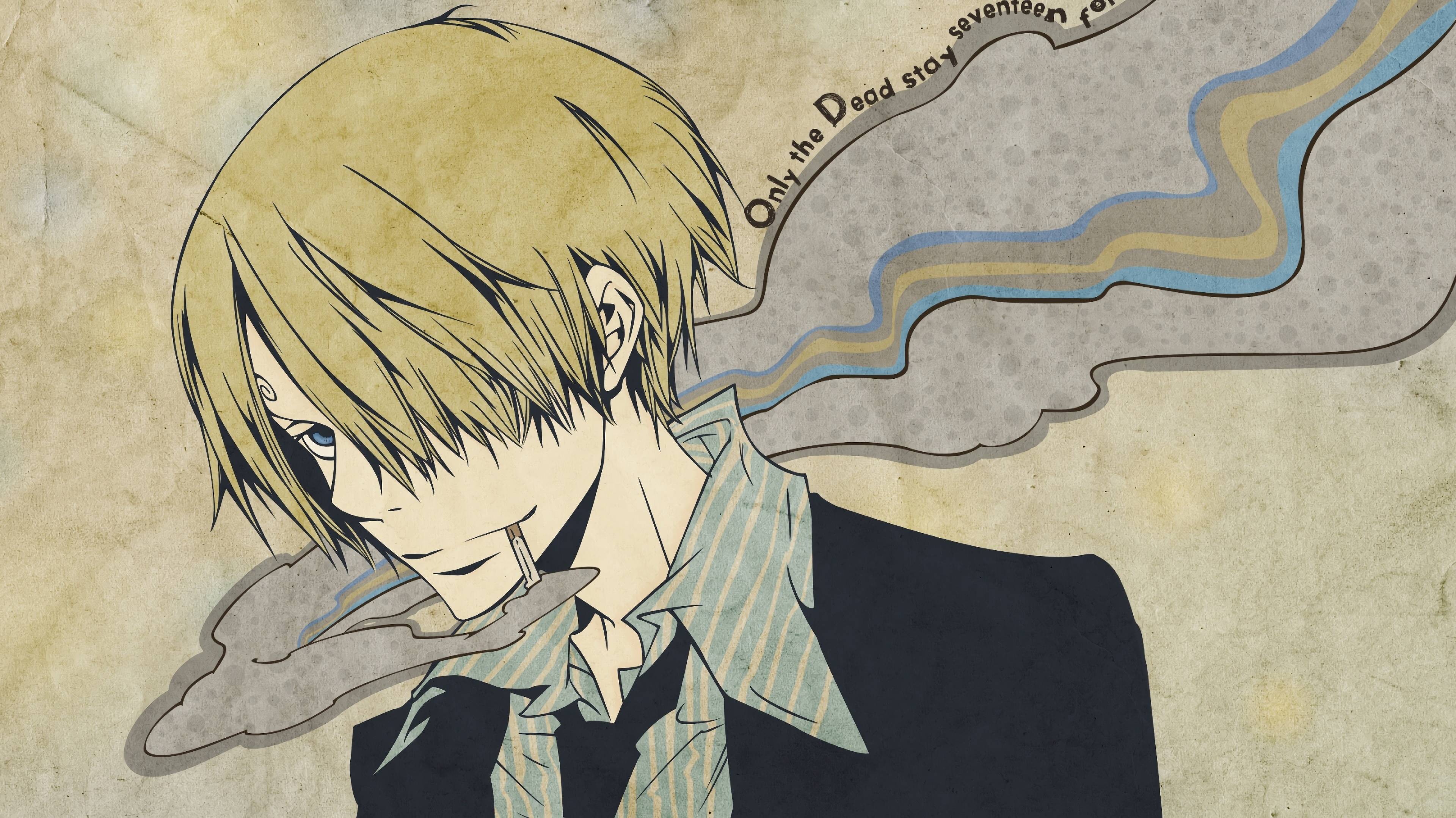 3840x2160 Sanji Smoking One Piece 4K