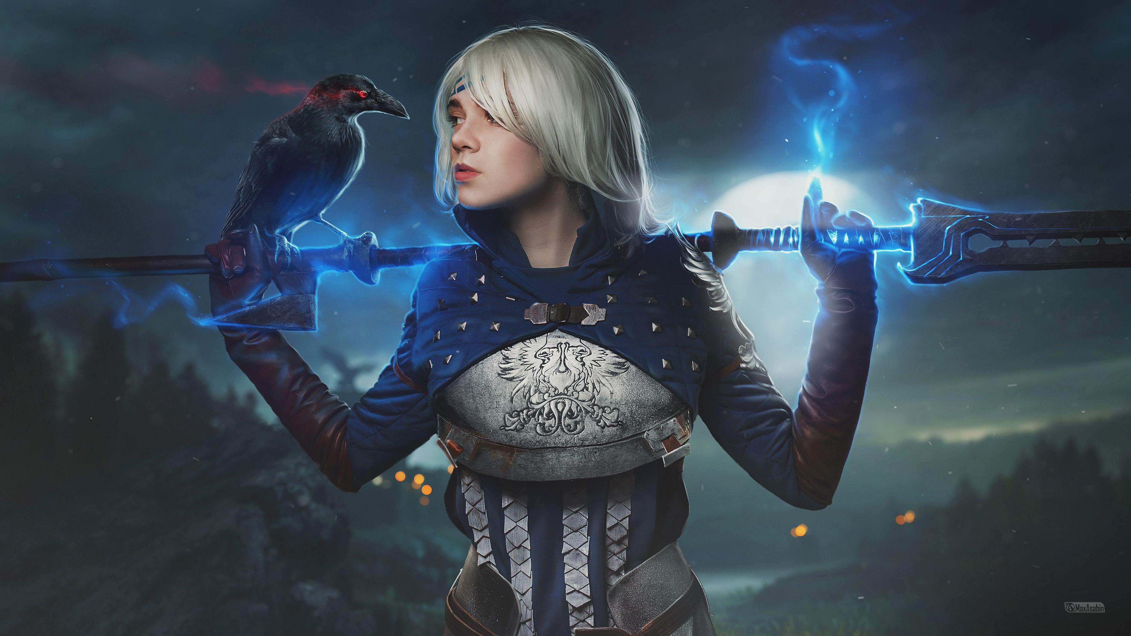 3840x2160 Magical Warrior Girl, HD Artist, 4k Wallpaper, Image