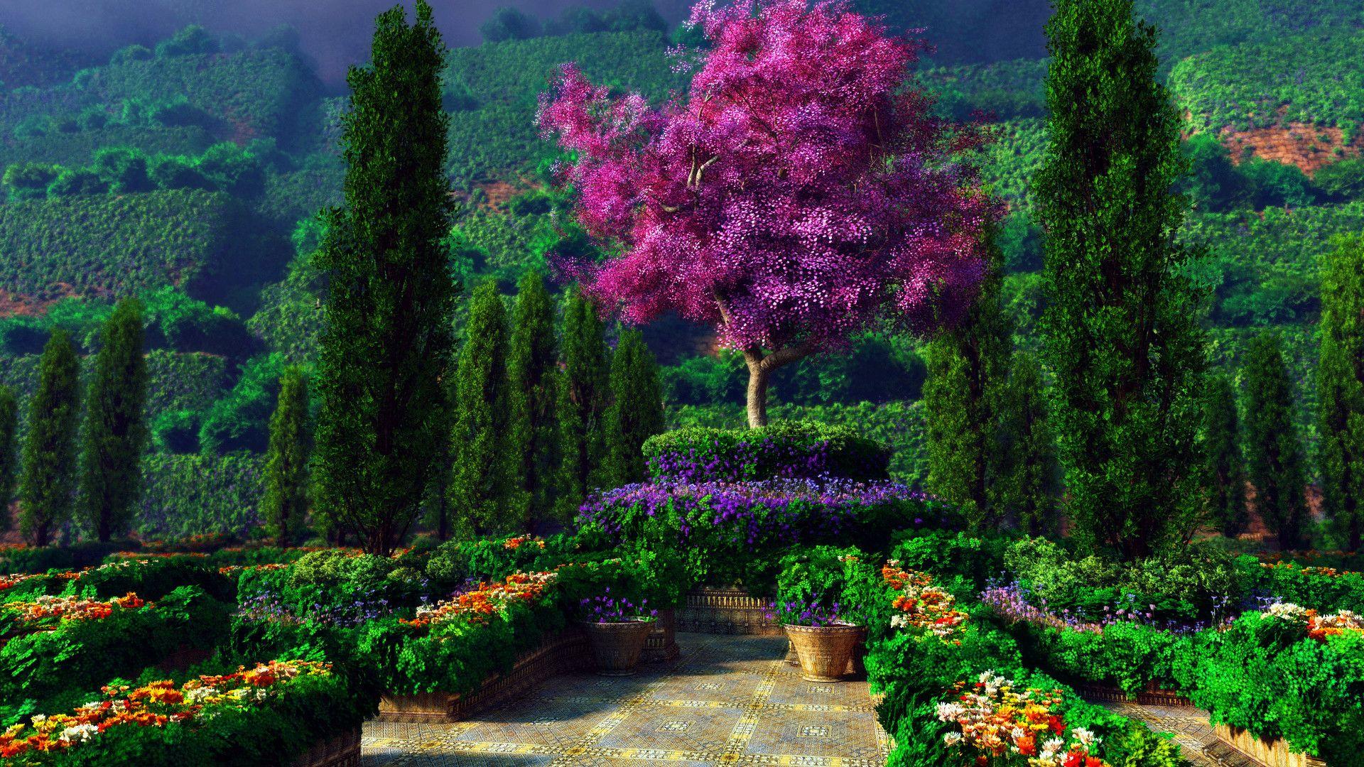 1920x1080 Beautiful Garden Wallpaper