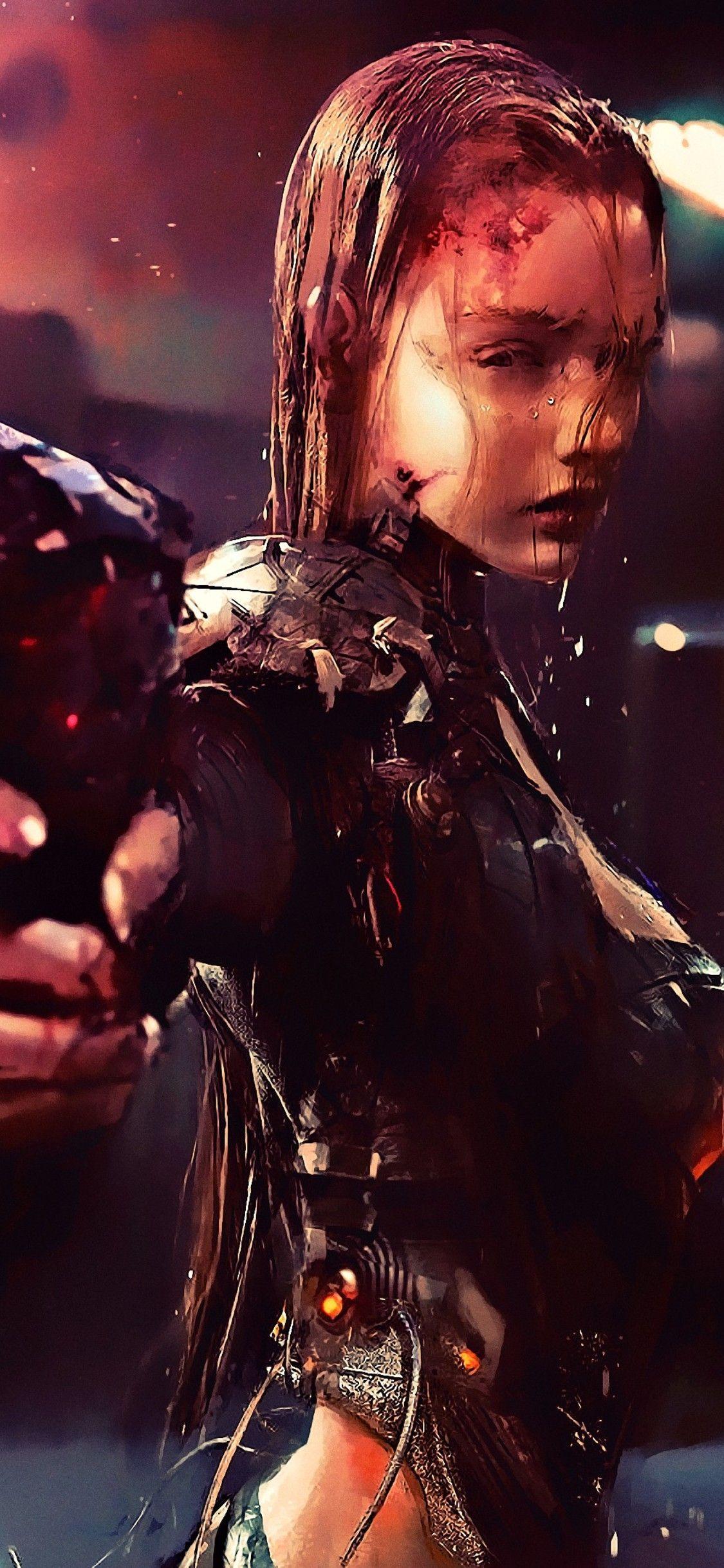 1125x2436 Warrior Girl Cyberpunk Futuristic .com