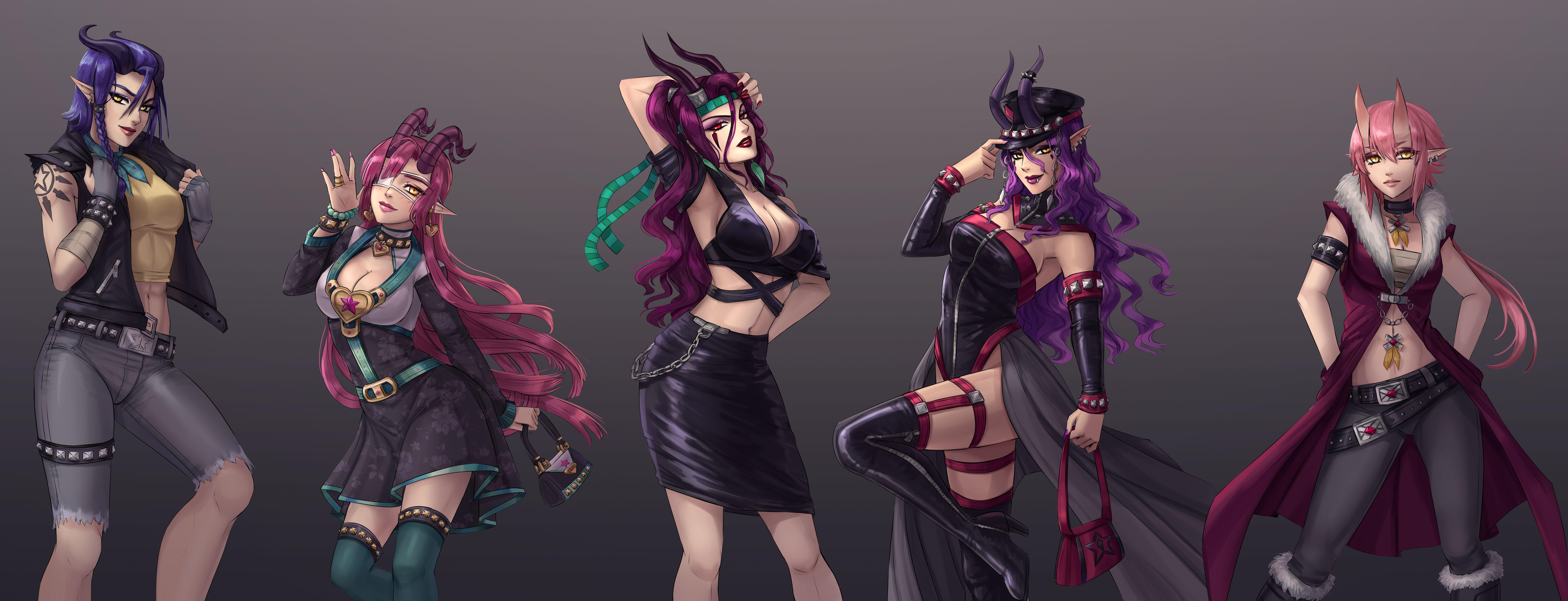 10000x3831 Demon Girls Fashion Catwalk 10K Background