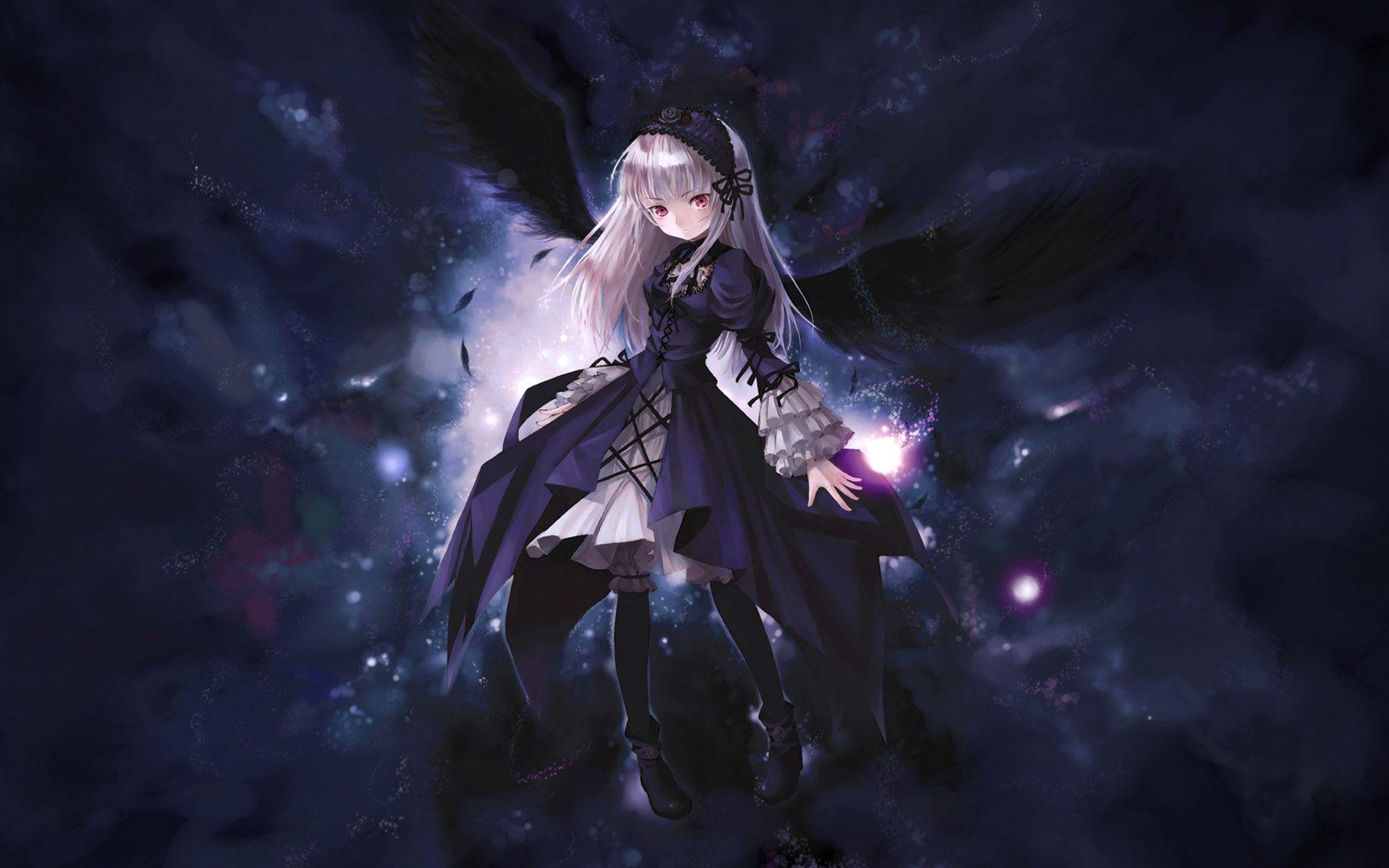 HD wallpaper angel anime illustration Dark illuminated blue motion no  people  Wallpaper Flare