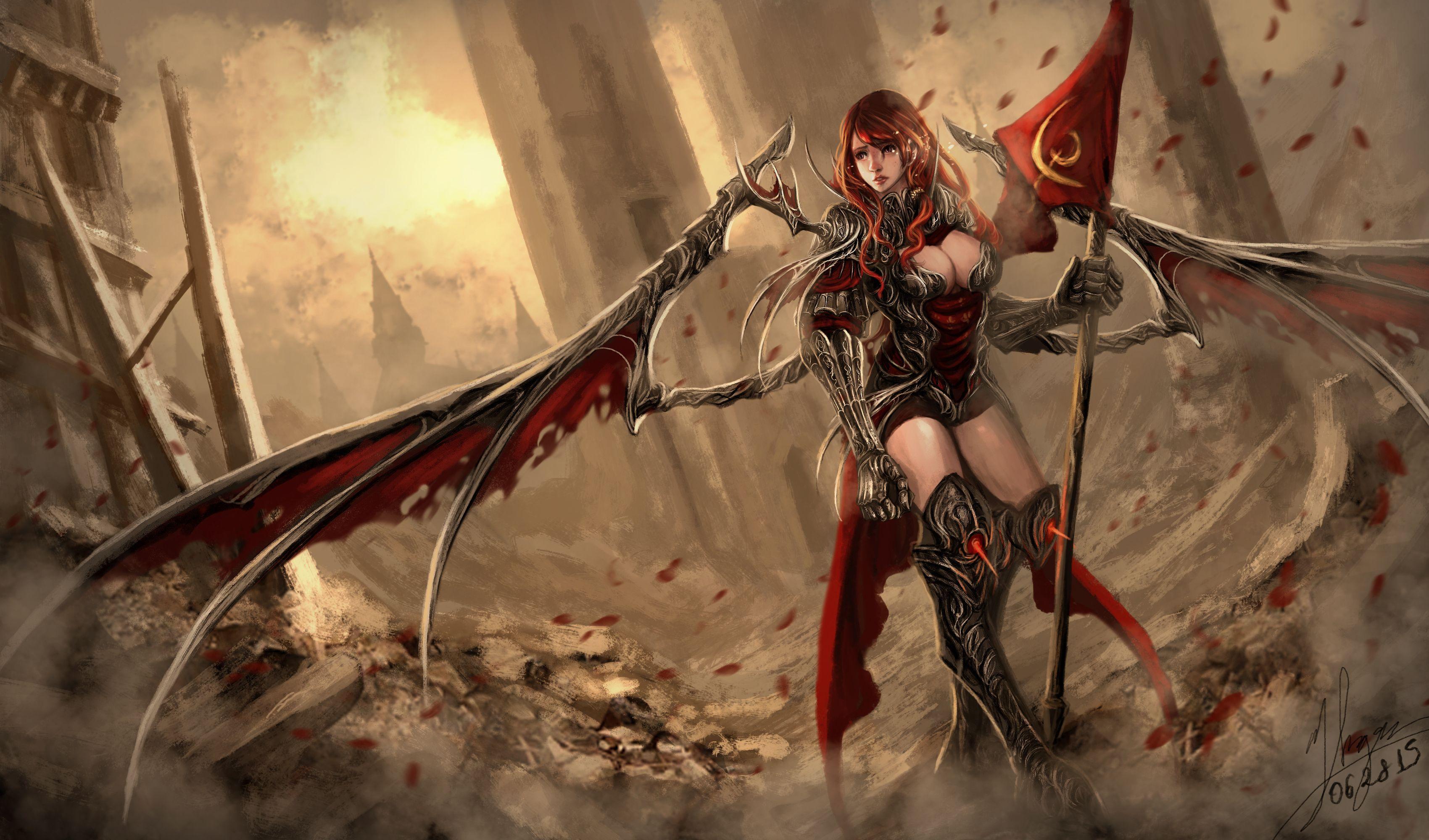 3400x2000 Angel Warrior HD Wallpaper