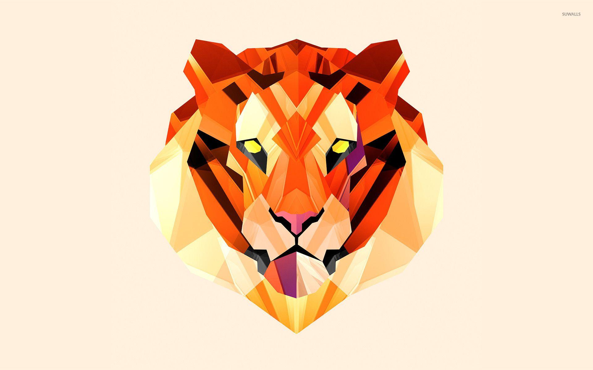 1920x1200 Polygon tiger wallpaper
