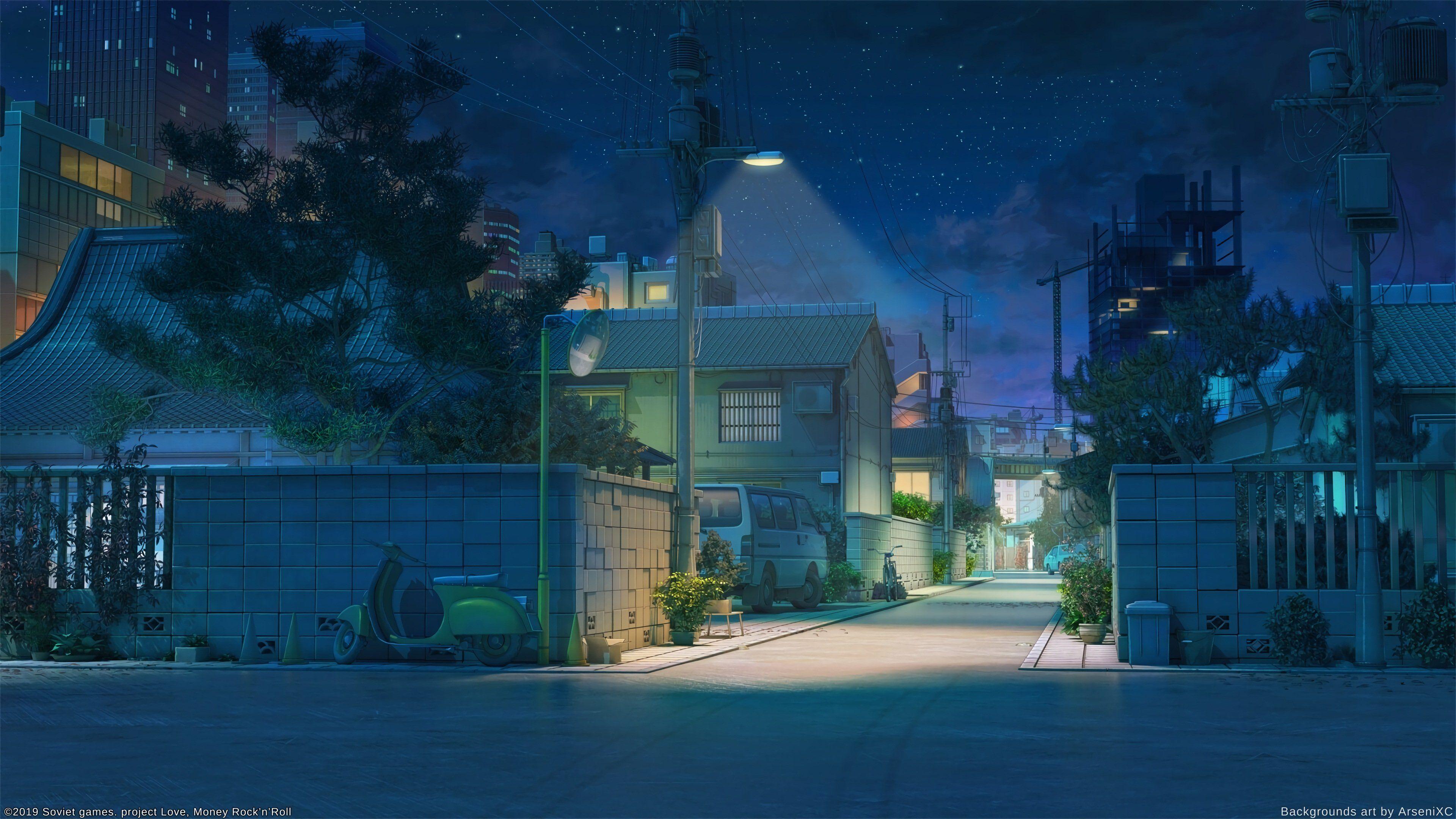 Anime Night Street Wallpapers  Top Free Anime Night Street Backgrounds   WallpaperAccess