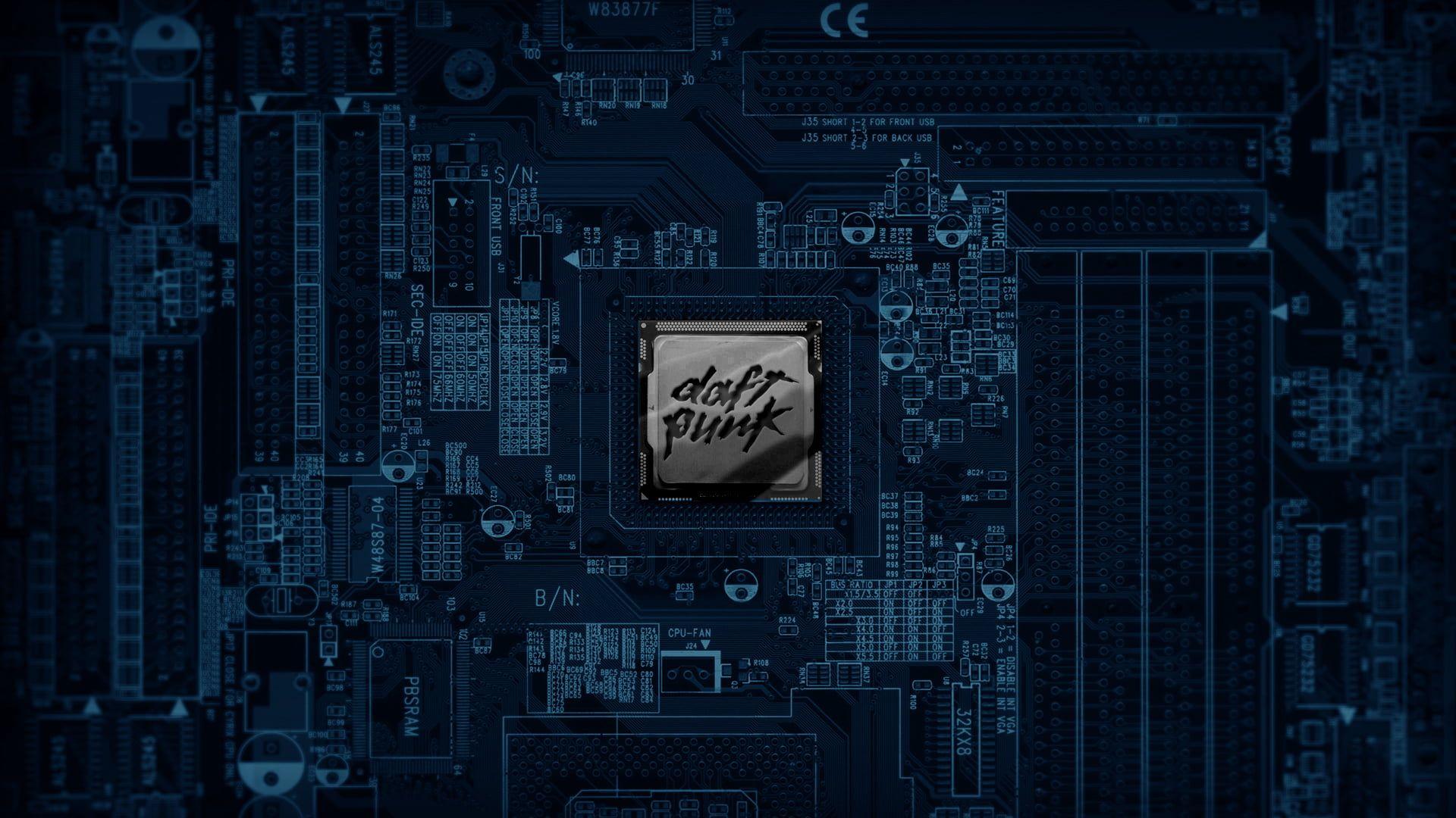 1920x1080 Black computer motherboard, Daft Punk, music, computer, technology HD wallpaper