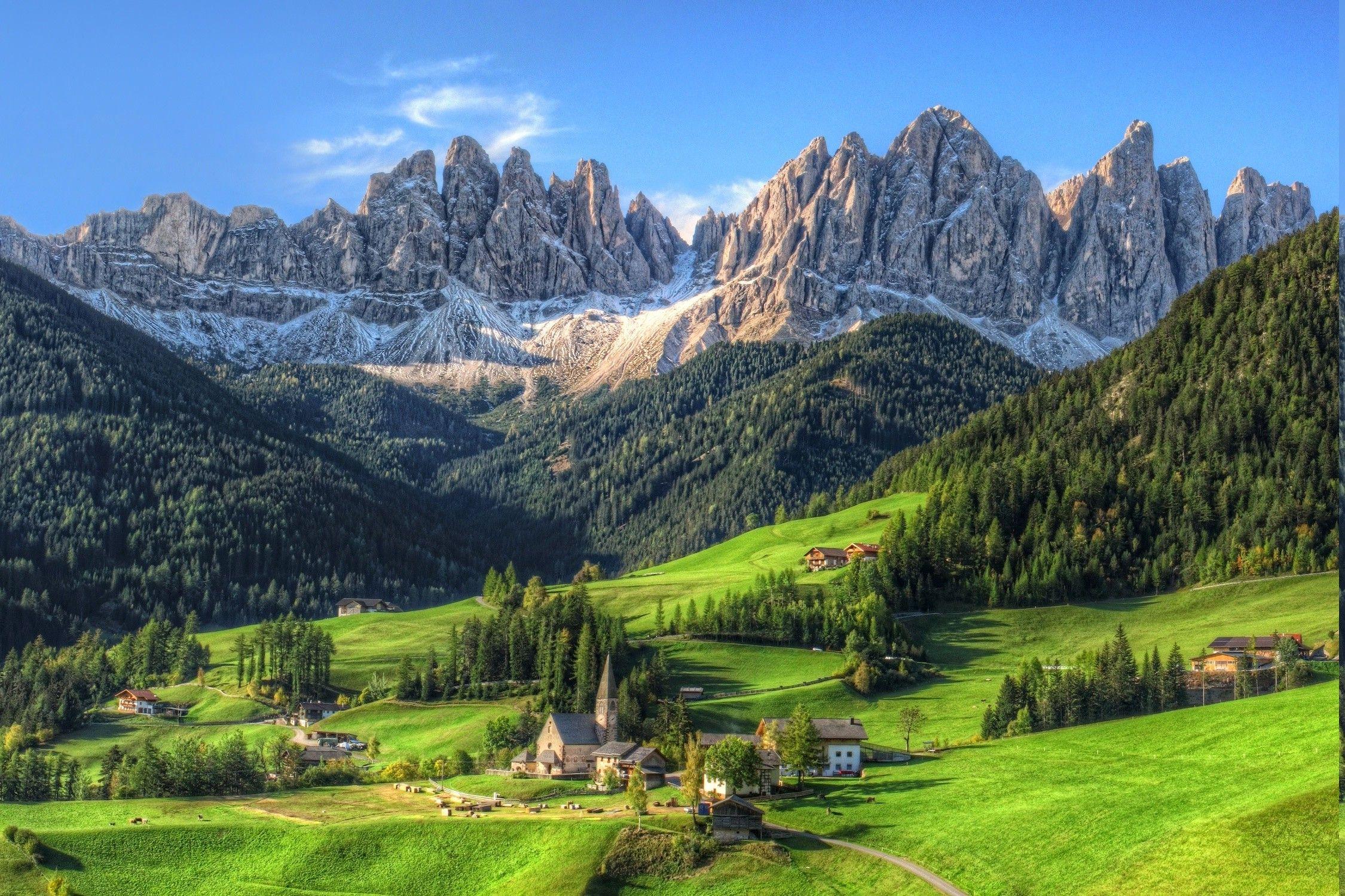 2250x1500 mountain, Village, Summer, Forest, Tyrol, Grass, Nature, Landscape