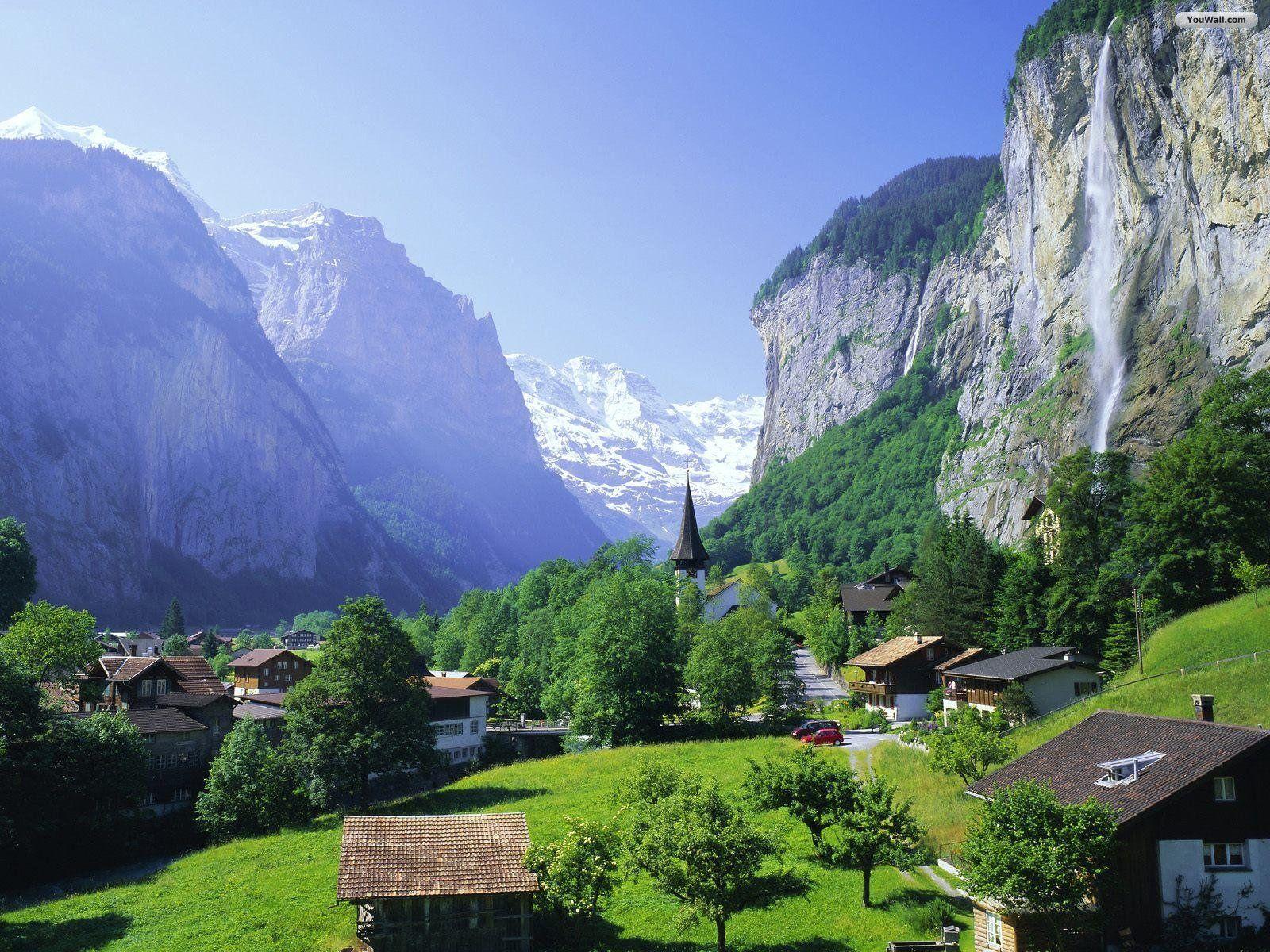 1600x1200 A Pictureque Village Near Side Of The Mountain. Villages Picture