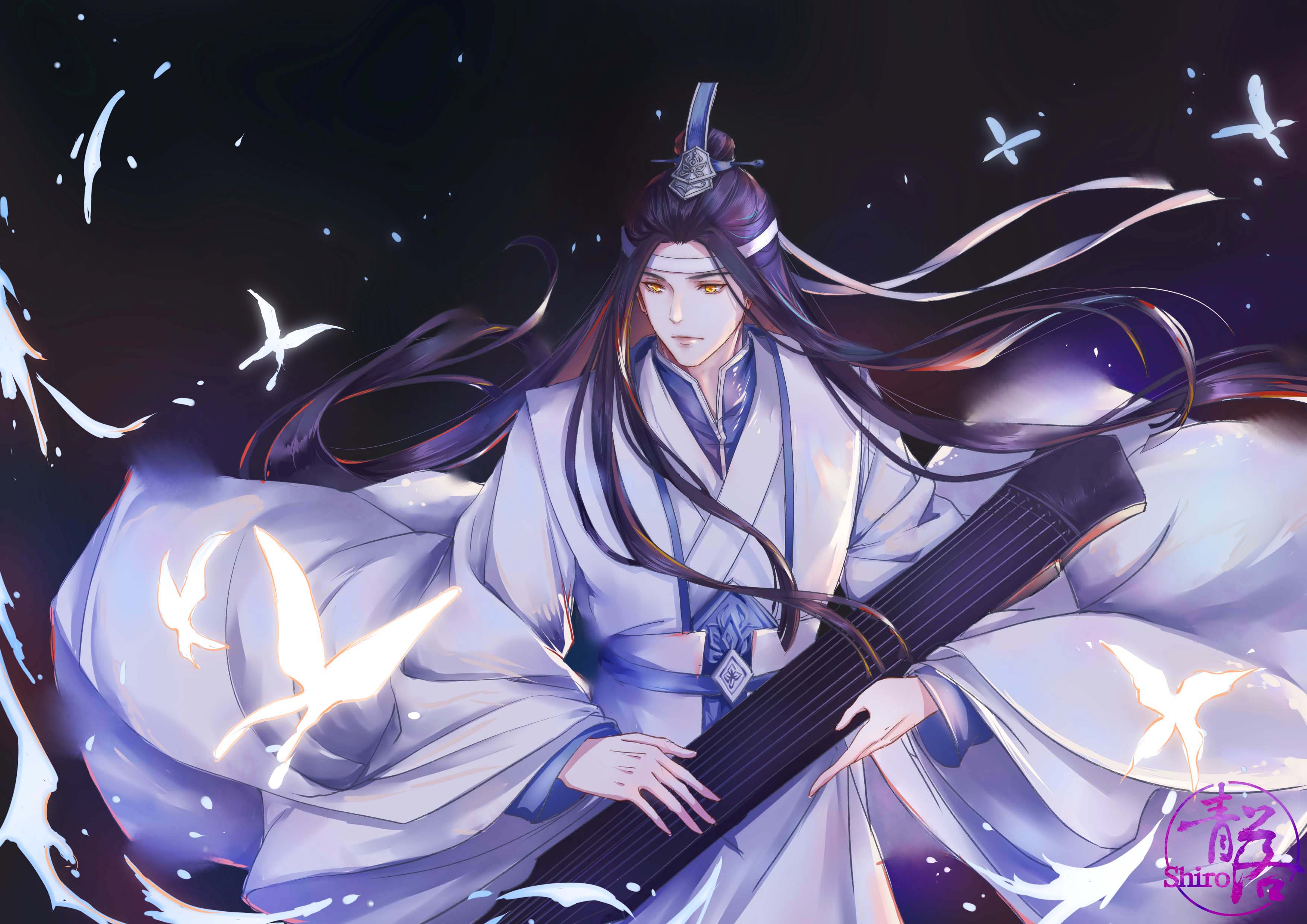 Wei wuxian, flute, mo dao zu shi, chinese clothes, Anime, HD wallpaper