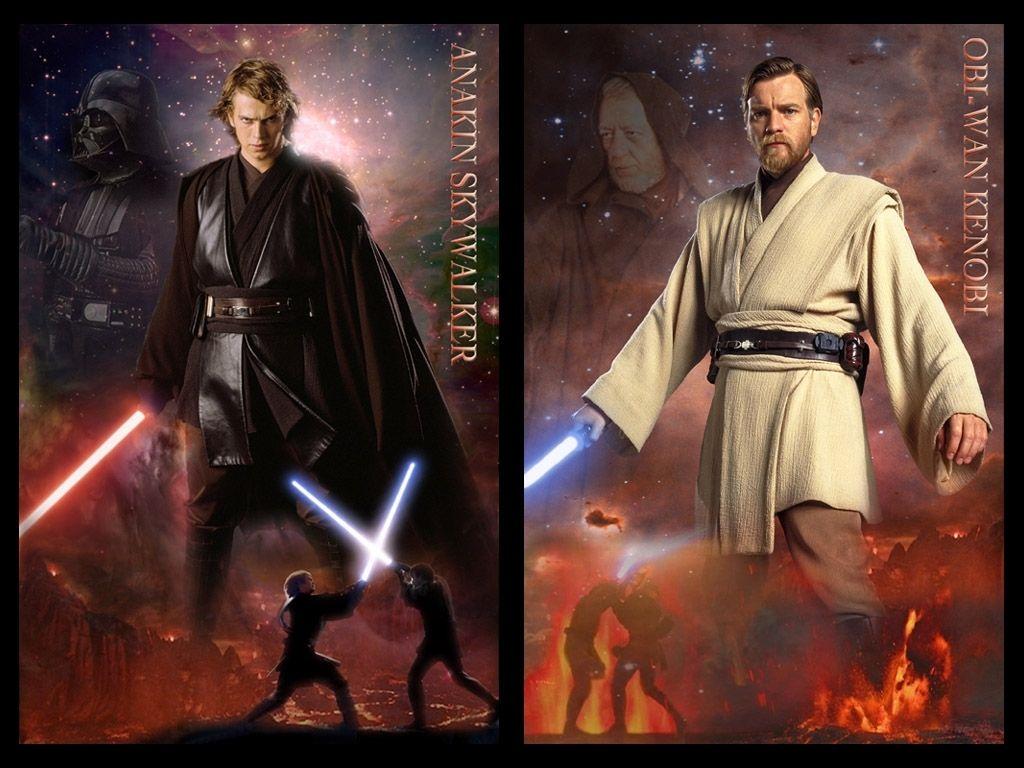Hình nền 1024x768 Anakin vs Obi Wan.  Chiến tranh giữa các vì sao Ep