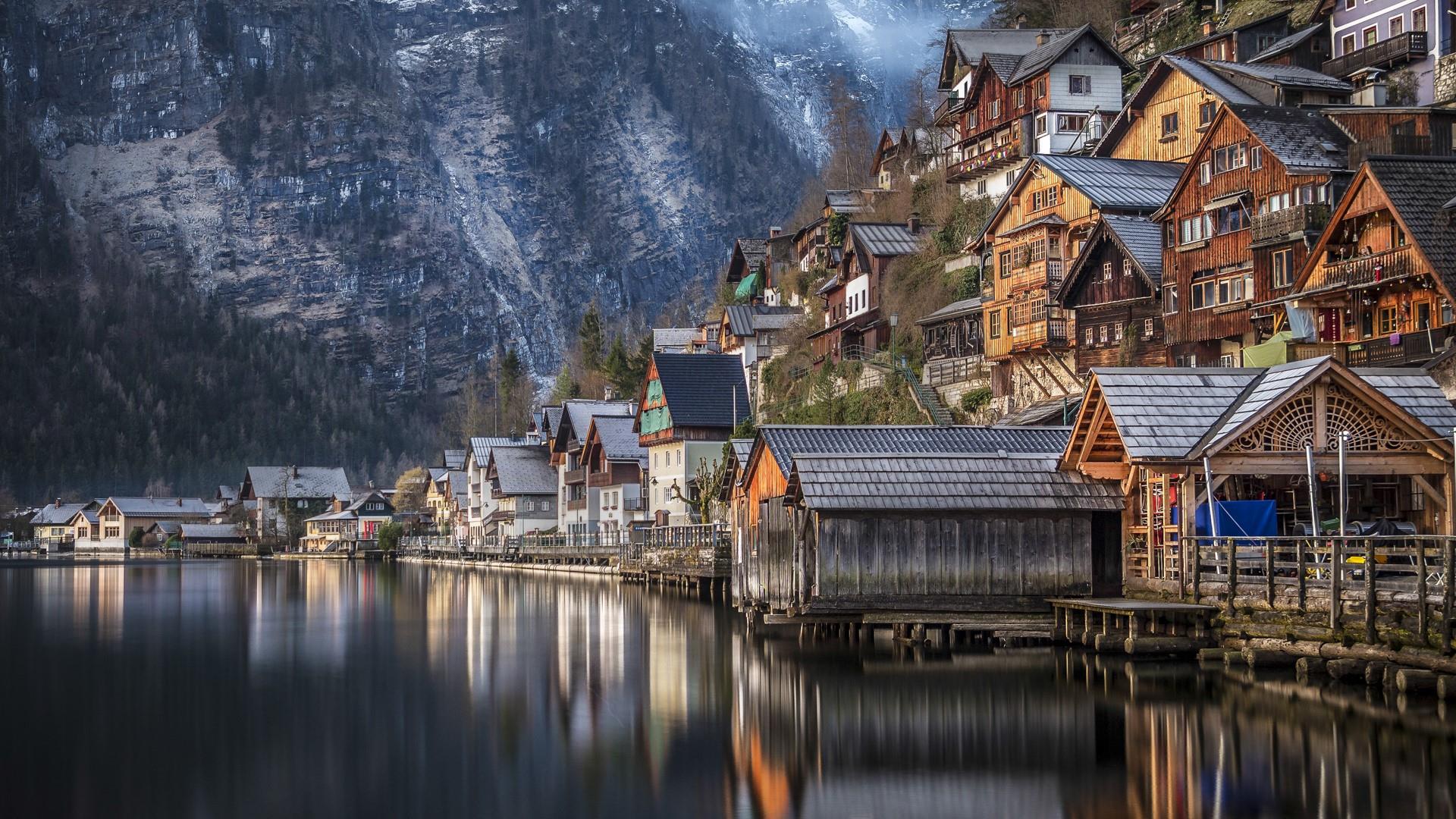 1920x1080 Mountain Village In The Alps In Salzkammergut, Austria