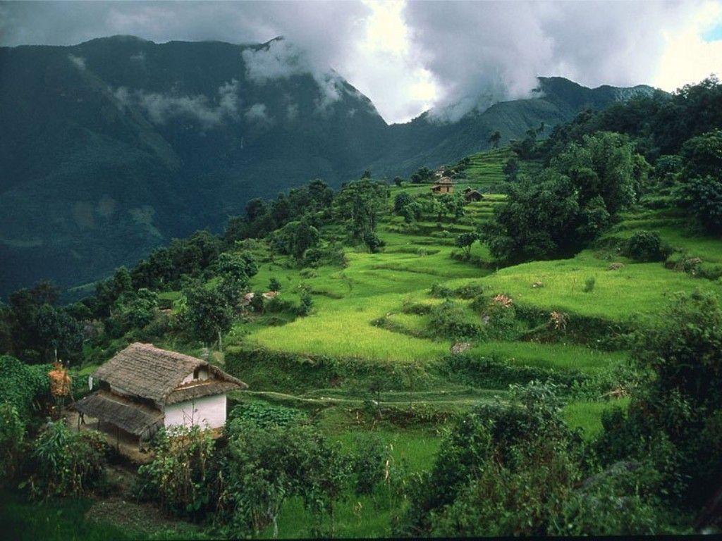 1024x768 Great Wallpaper Everyday: Num Village Nepal Wallpaper. Selected