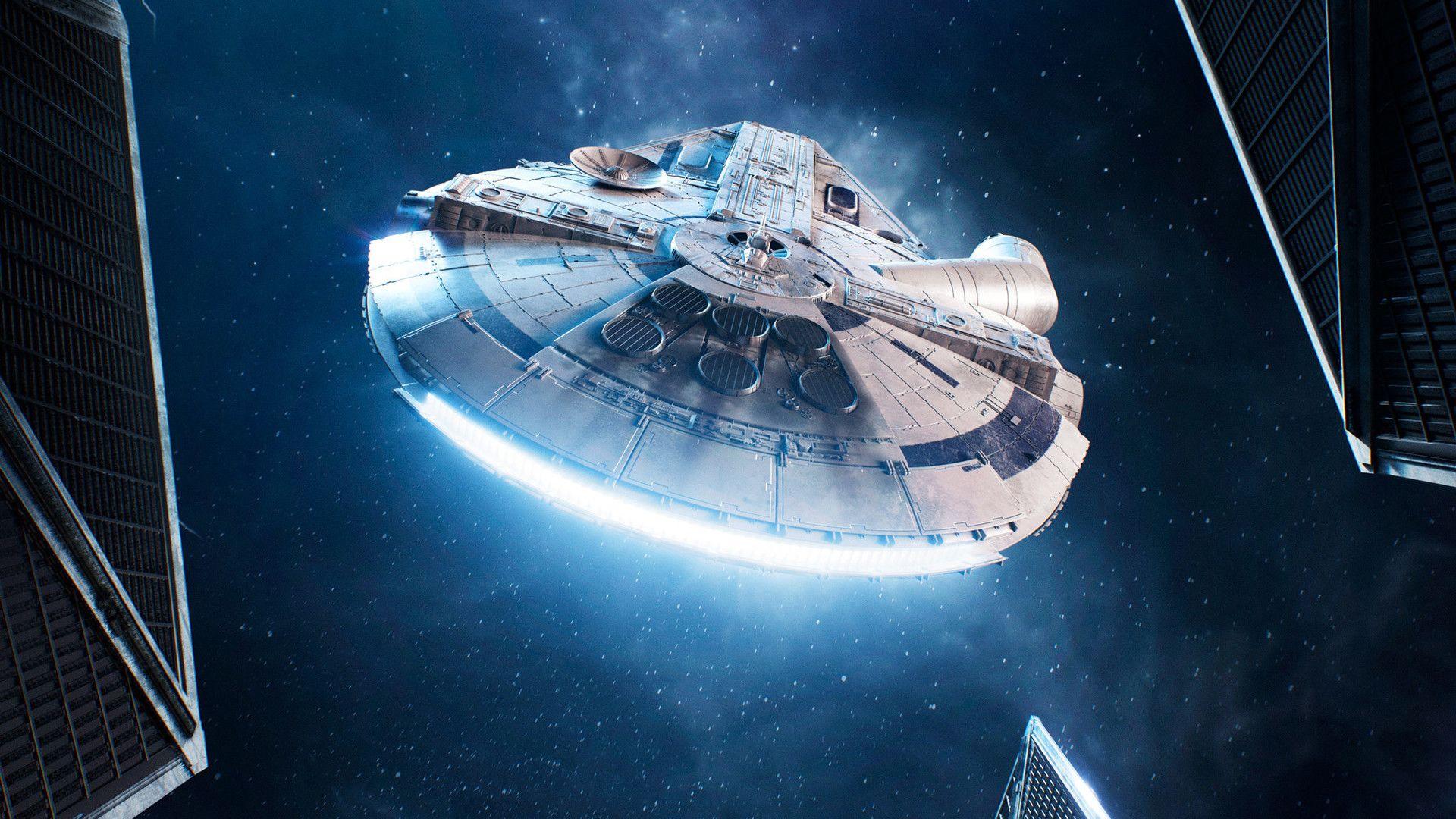 Download Fly through the galaxy in the iconic Millennium Falcon Wallpaper   Wallpaperscom