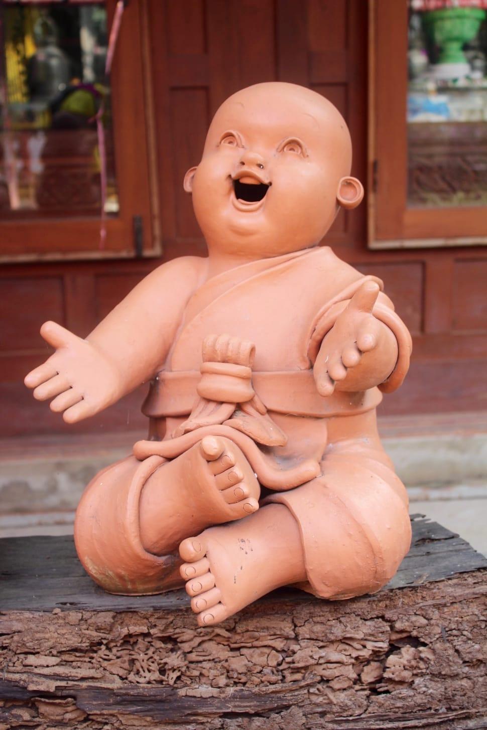 970x1455 Sculpture, Stone Figure, Buddha, Figures, baby, laughing