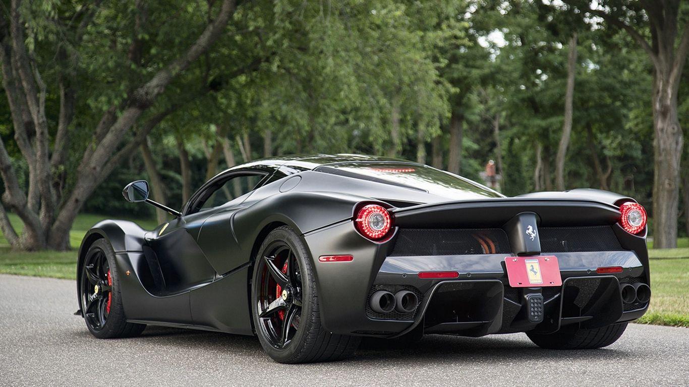 1366x768 Download wallpaper 1366x768 ferrari, laferrari, rear view