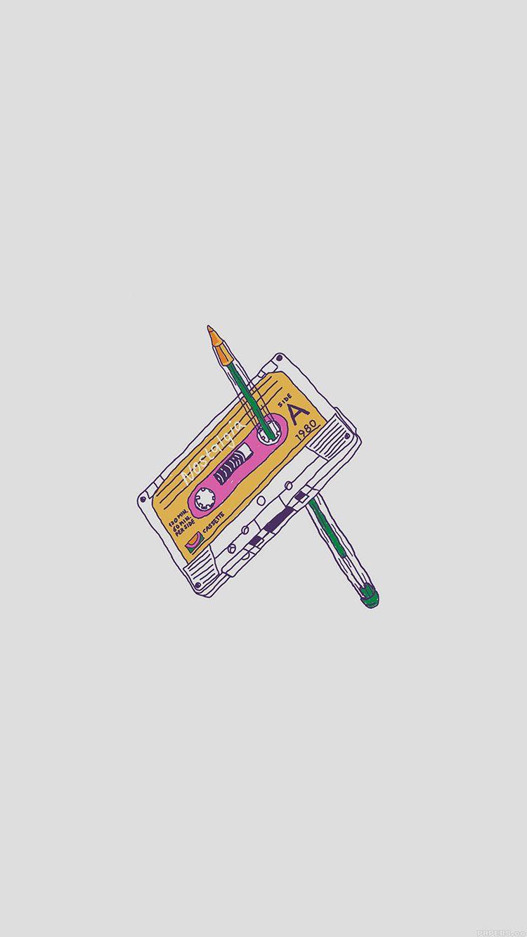 750x1334 iPhone7papers tape old illust minimal