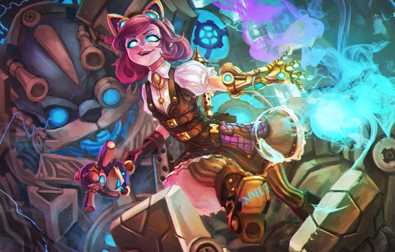 1332x850 Wallpaper girl, lol, League of Legends, fan art, annie, Dark